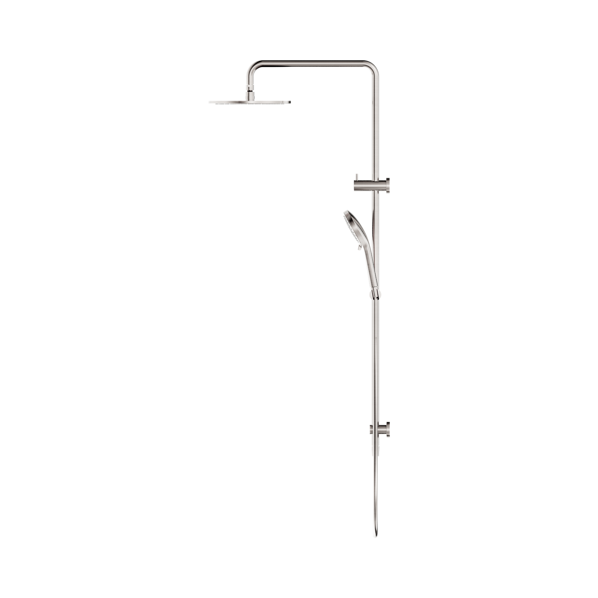 Nero Round Twin Shower, Brushed Nickel