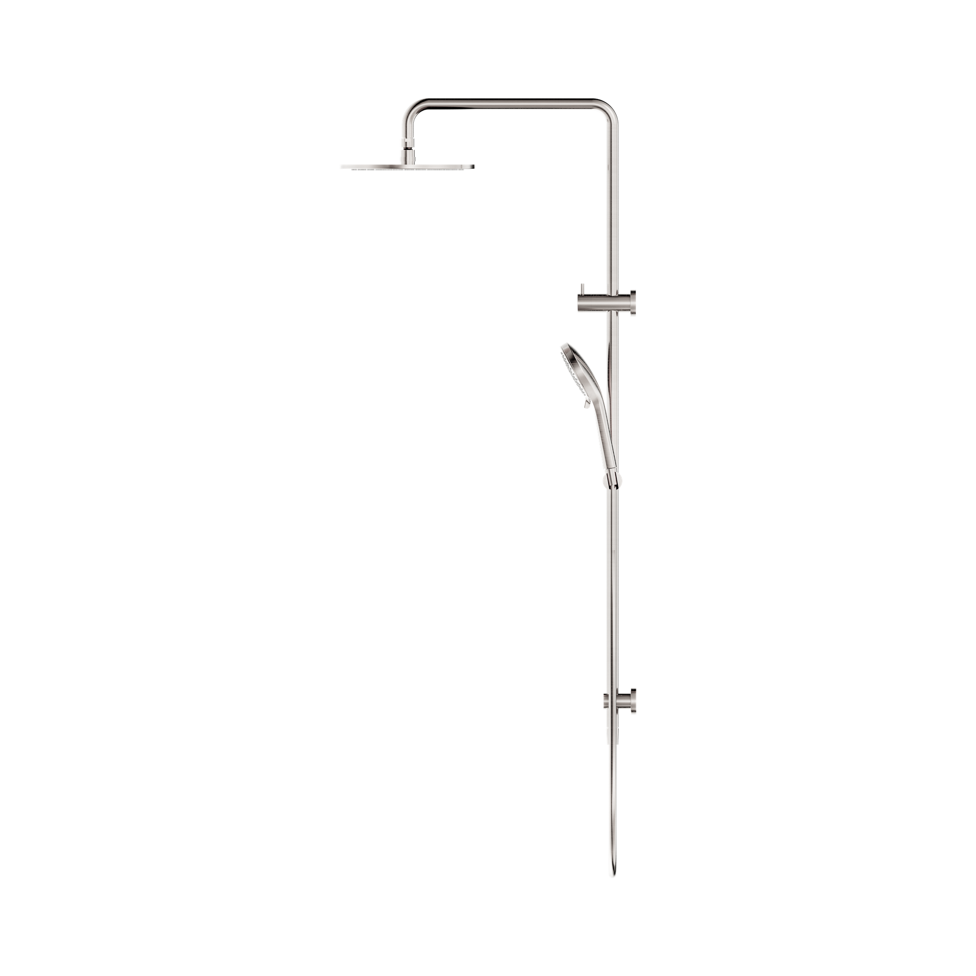 Nero Round Twin Shower, Brushed Nickel