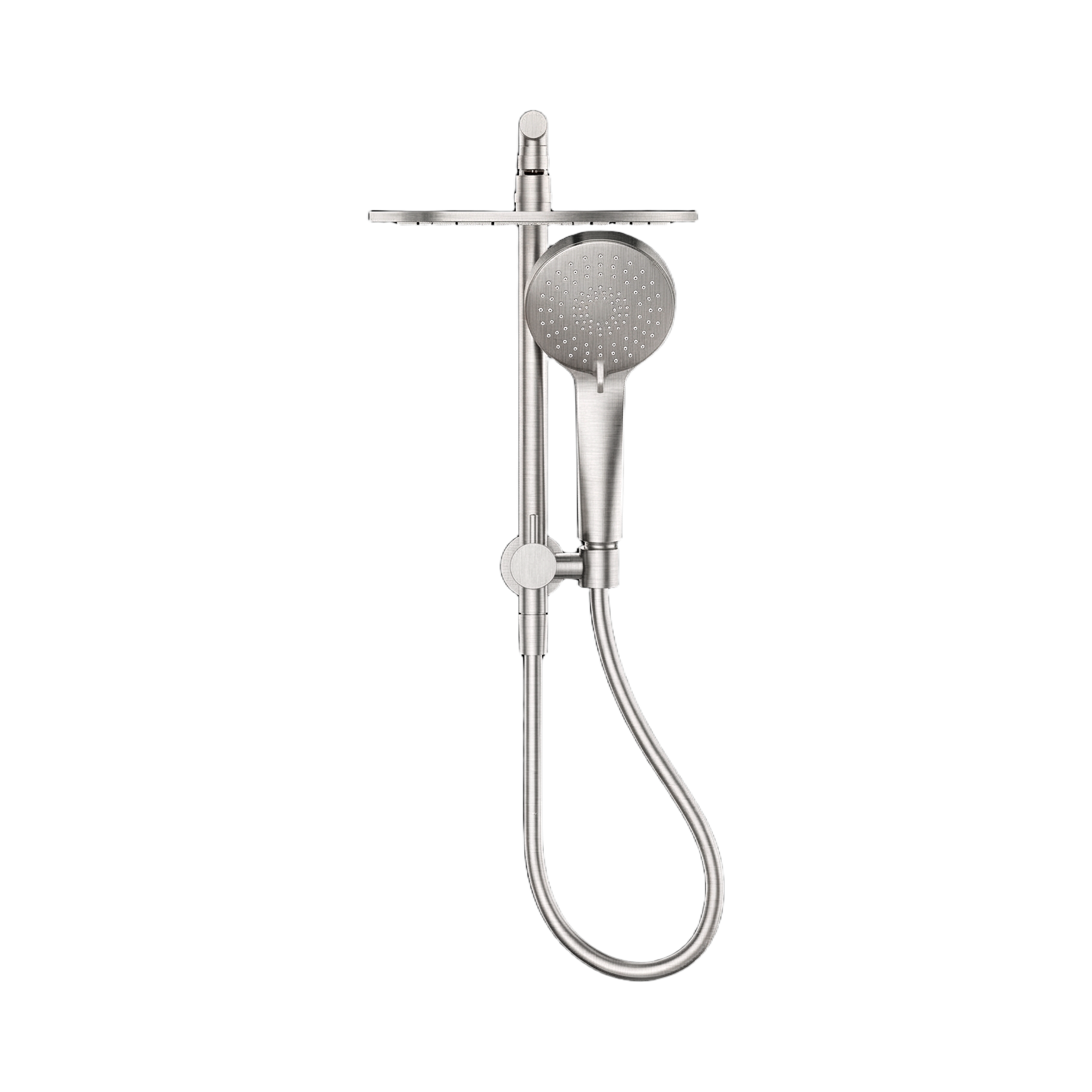 Nero Mecca 2 In 1 Twin Shower, Brushed Nickel