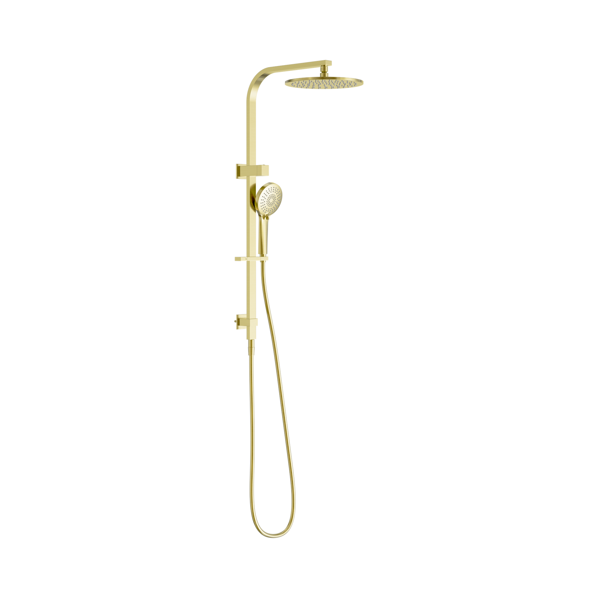 Nero Bianca Twin Shower, Brushed Gold