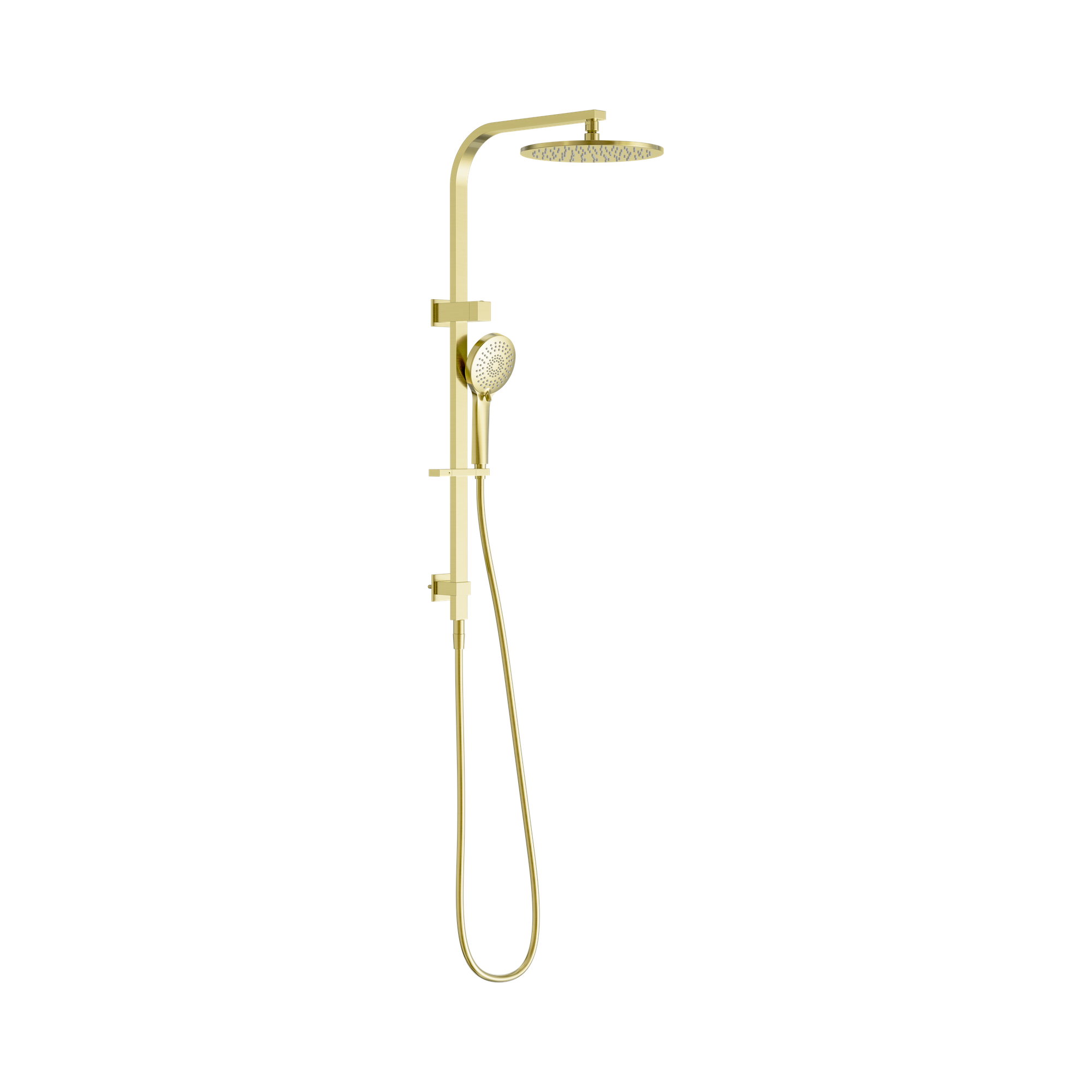 Nero Bianca Twin Shower, Brushed Gold