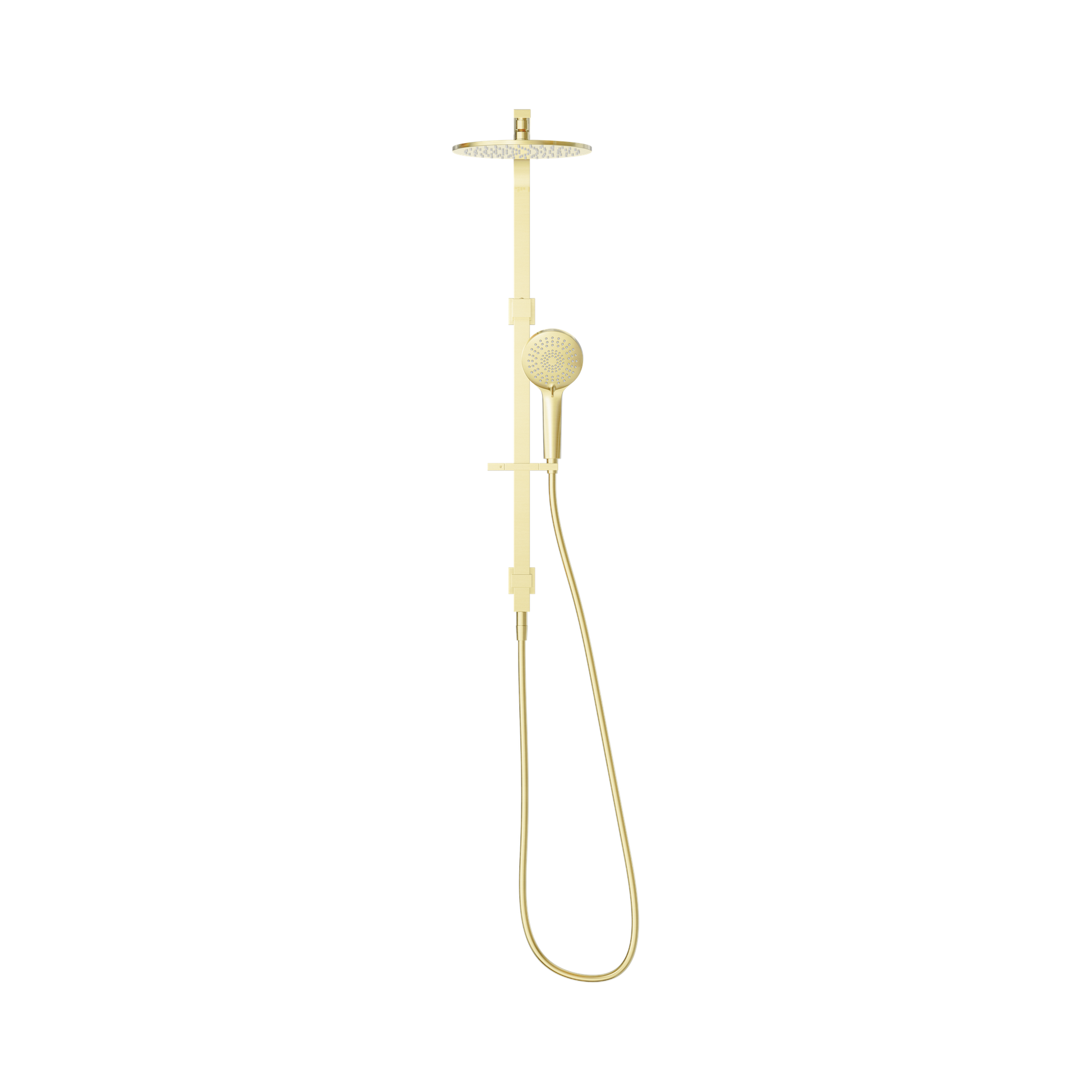 Nero Bianca Twin Shower, Brushed Gold