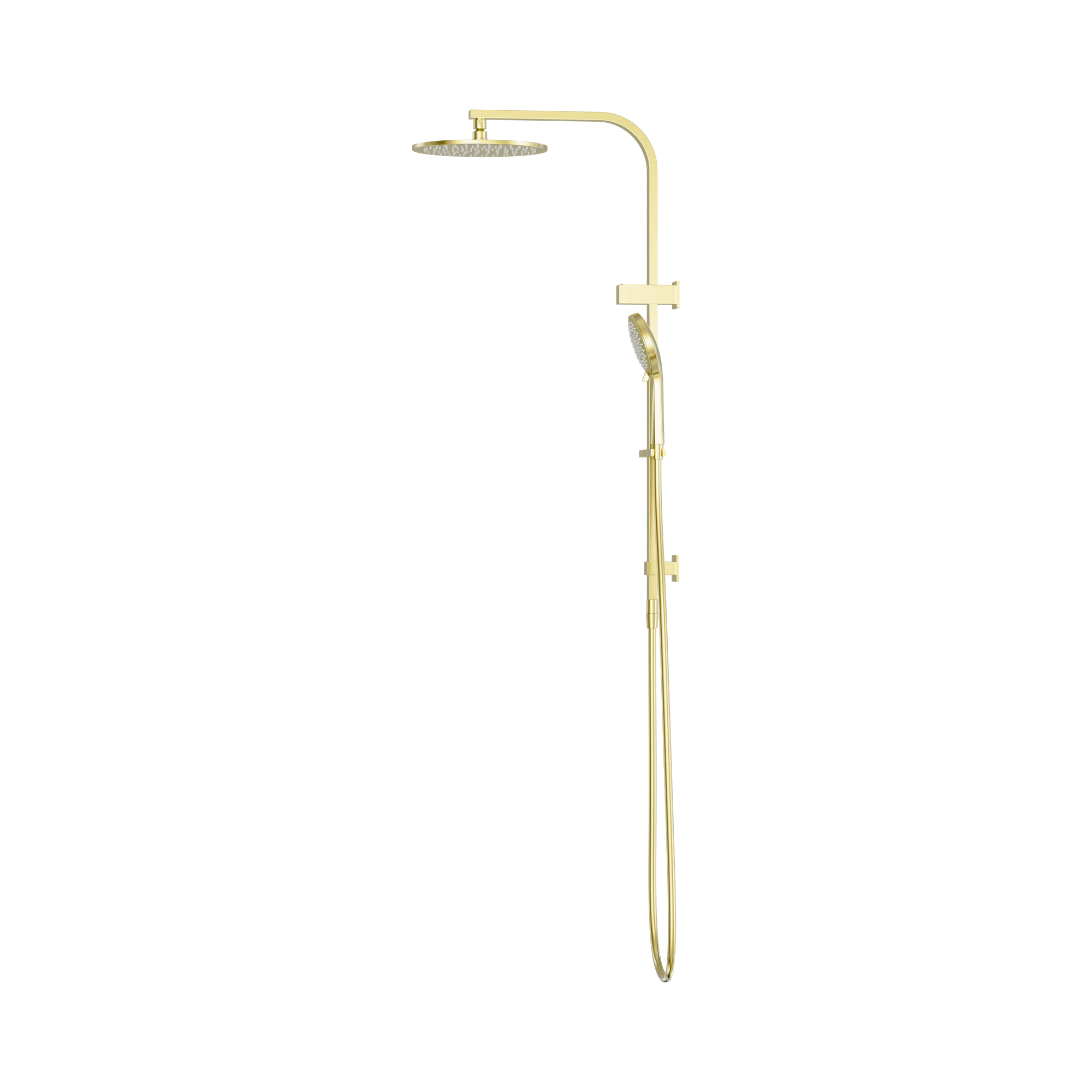 Nero Bianca Twin Shower, Brushed Gold