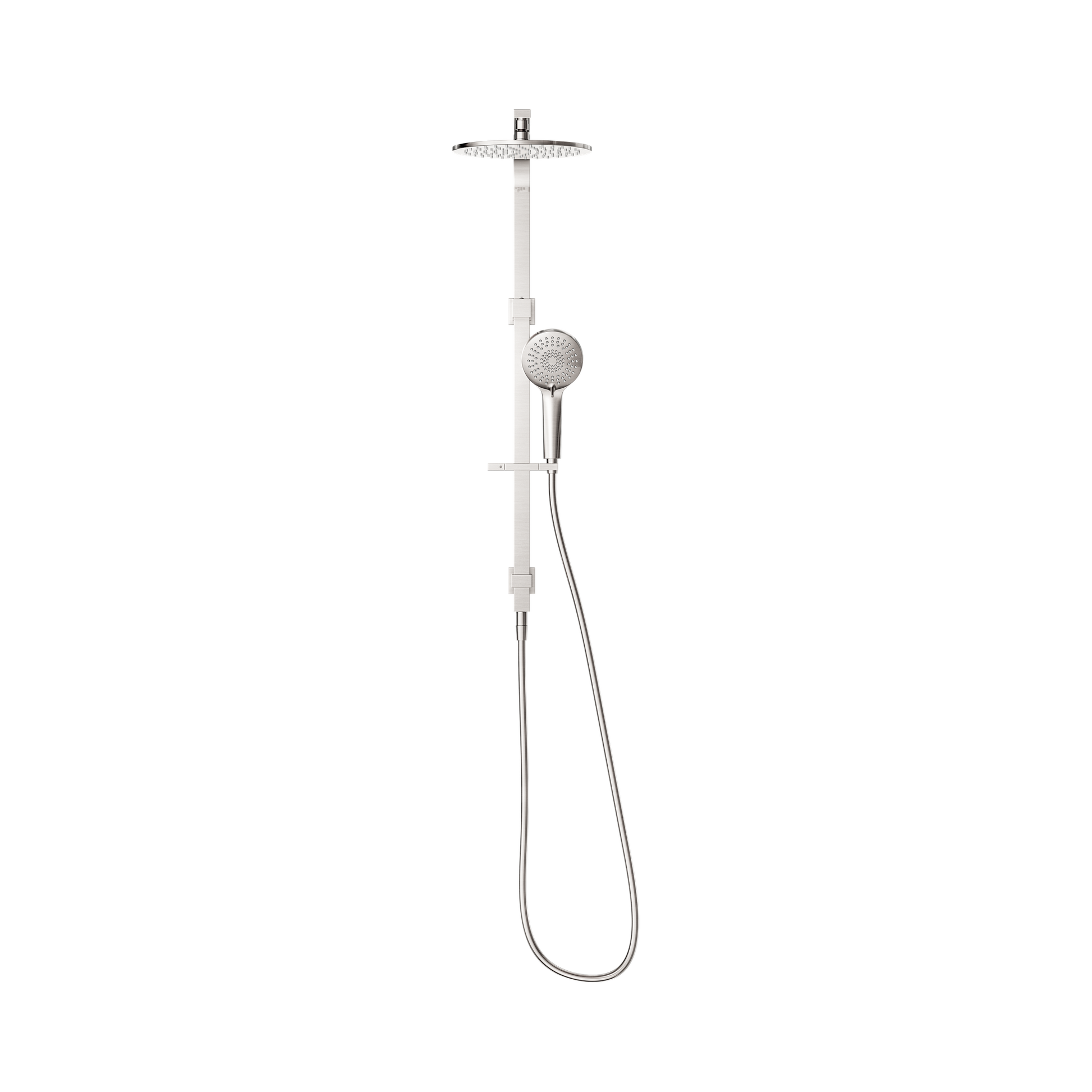 Nero Bianca Twin Shower, Brushed Nickel