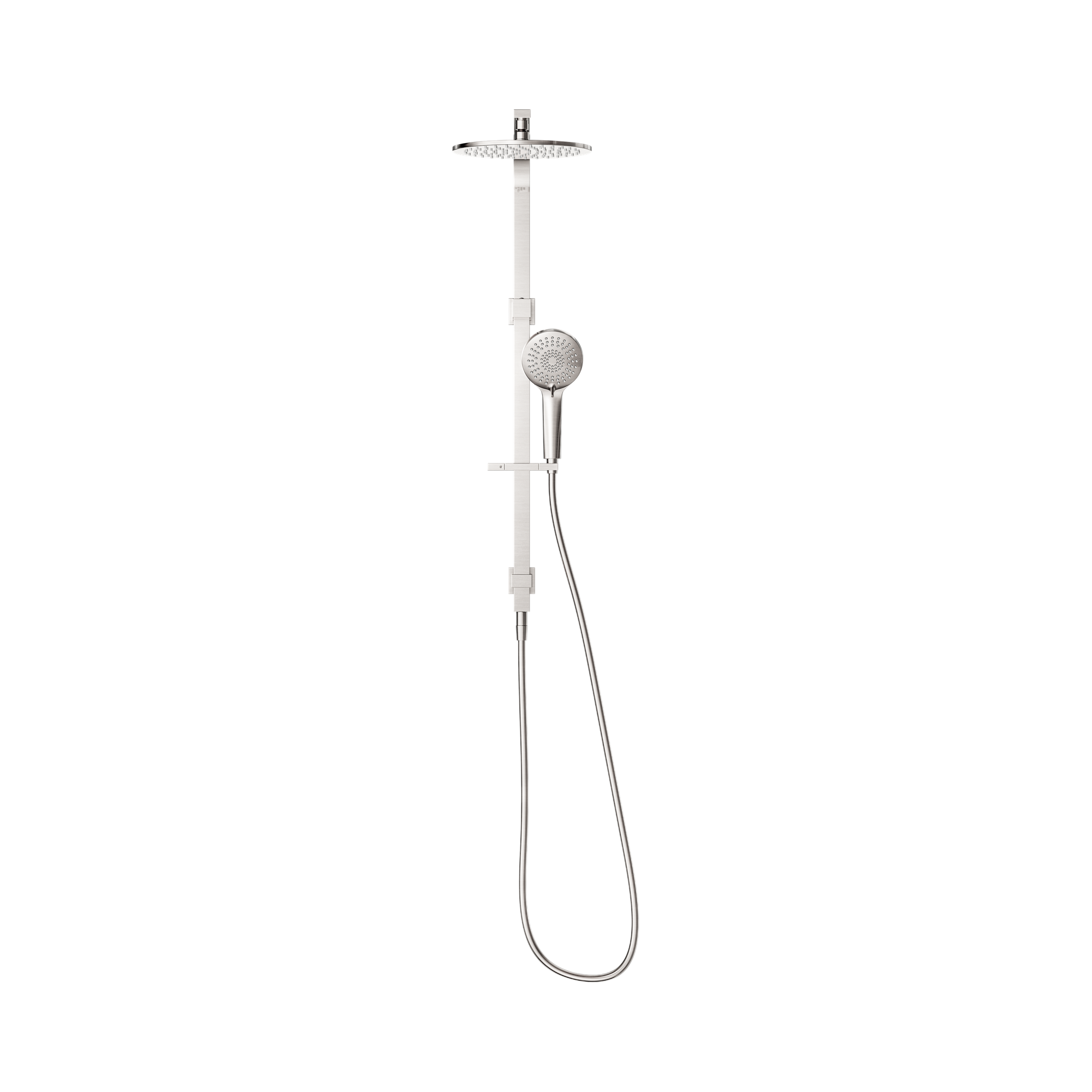 Nero Bianca Twin Shower, Brushed Nickel