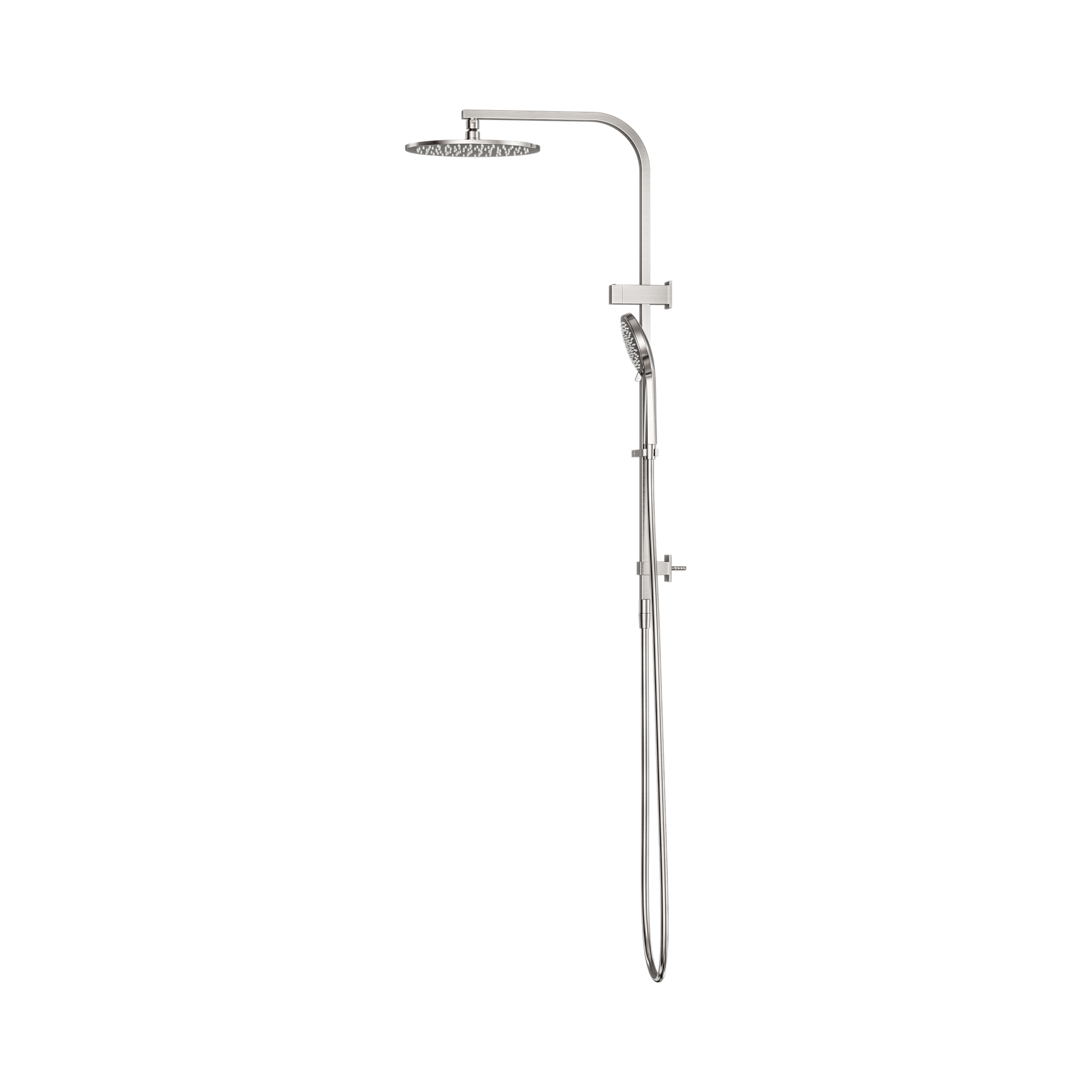 Nero Bianca Twin Shower, Brushed Nickel