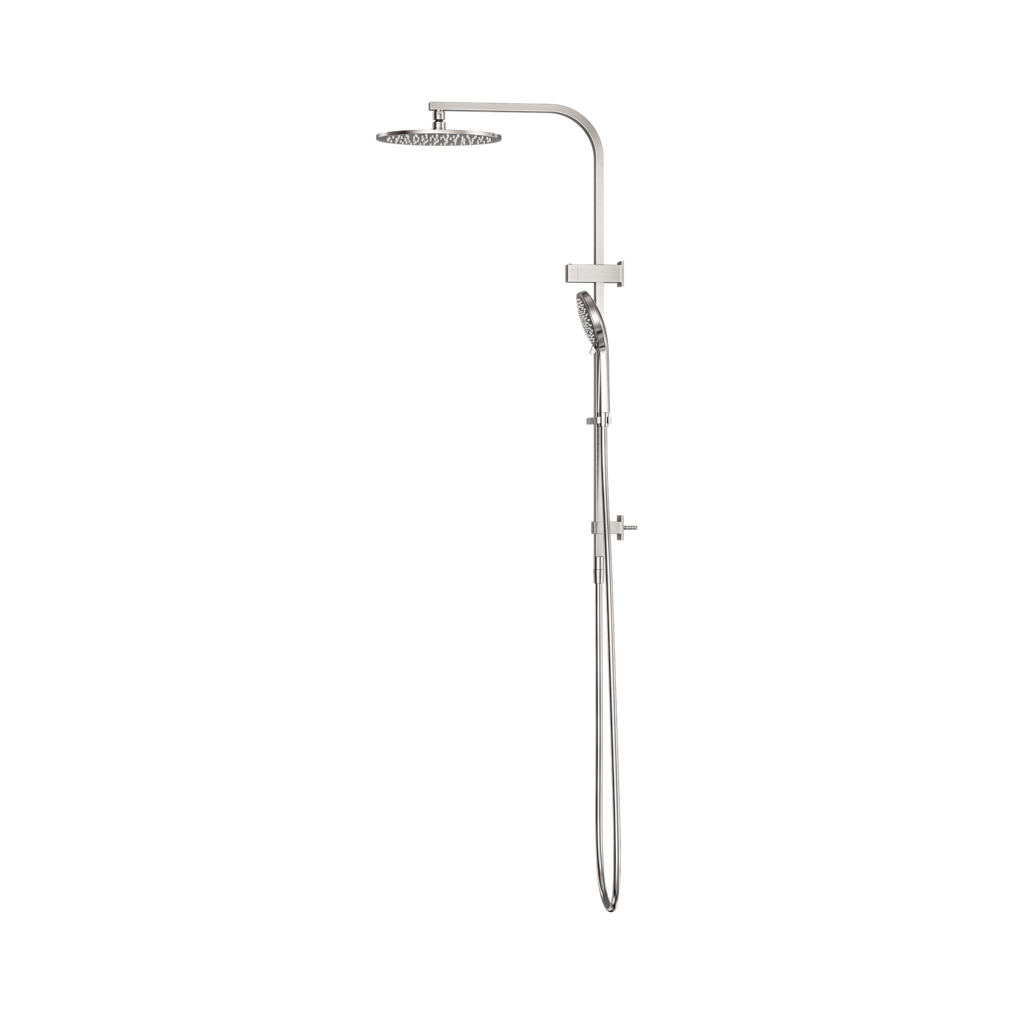 Nero Bianca Twin Shower, Brushed Nickel