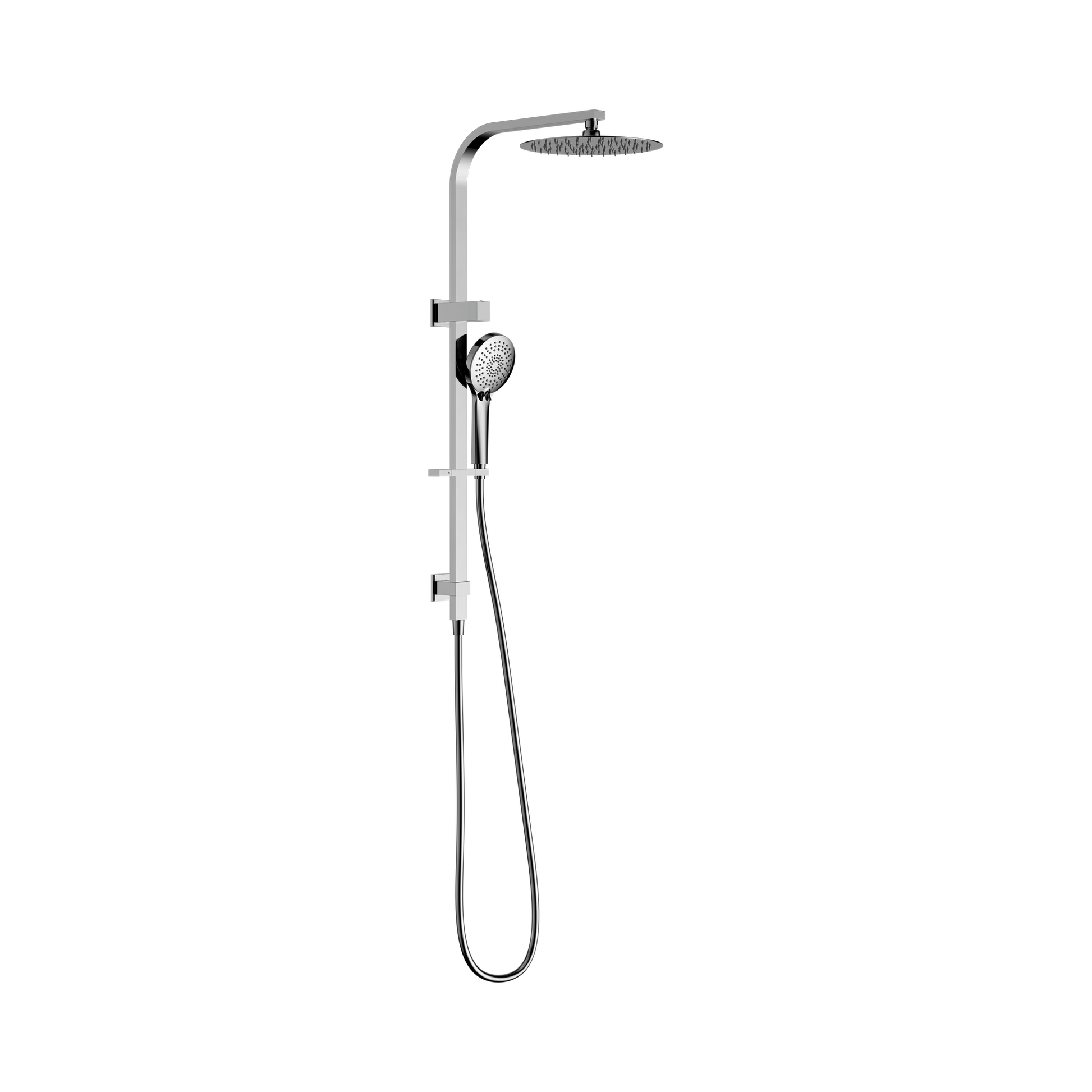 Nero Bianca Twin Shower, Chrome