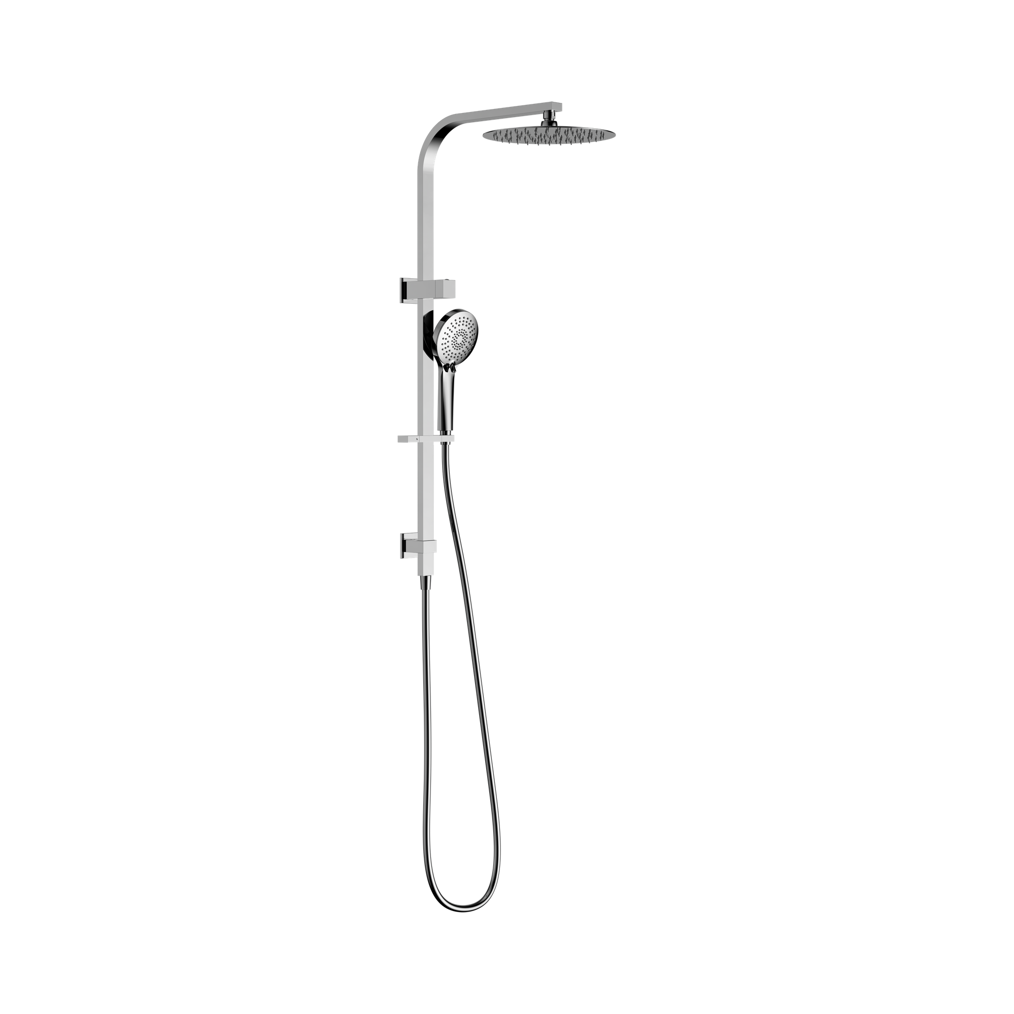 Nero Bianca Twin Shower, Chrome