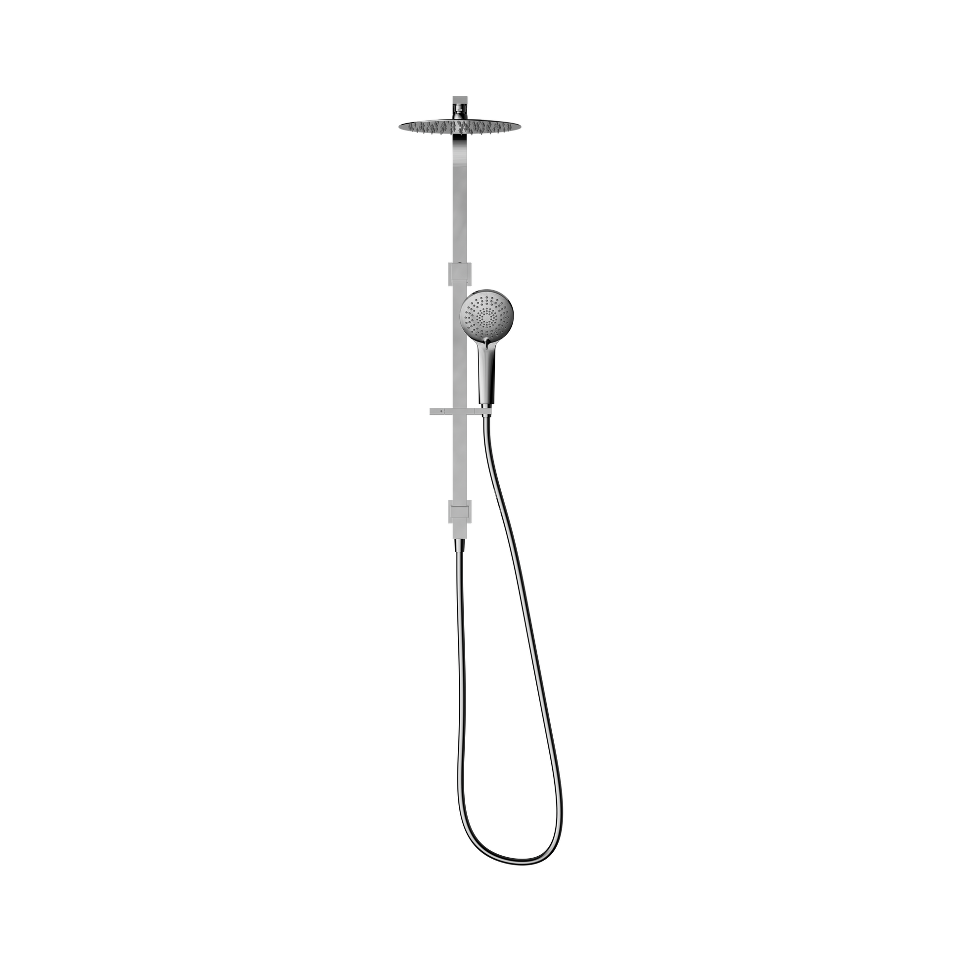 Nero Bianca Twin Shower, Chrome