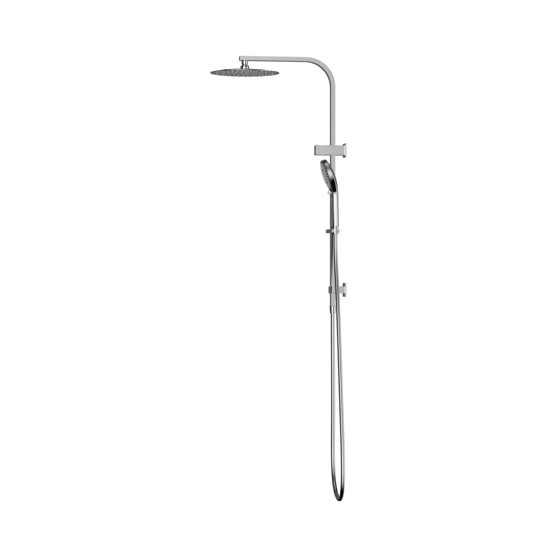 Nero Bianca Twin Shower, Chrome
