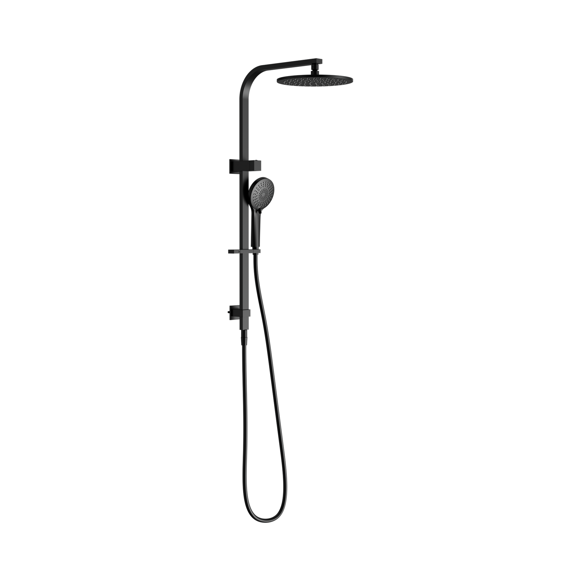 Nero Bianca Twin Shower, Matte Black