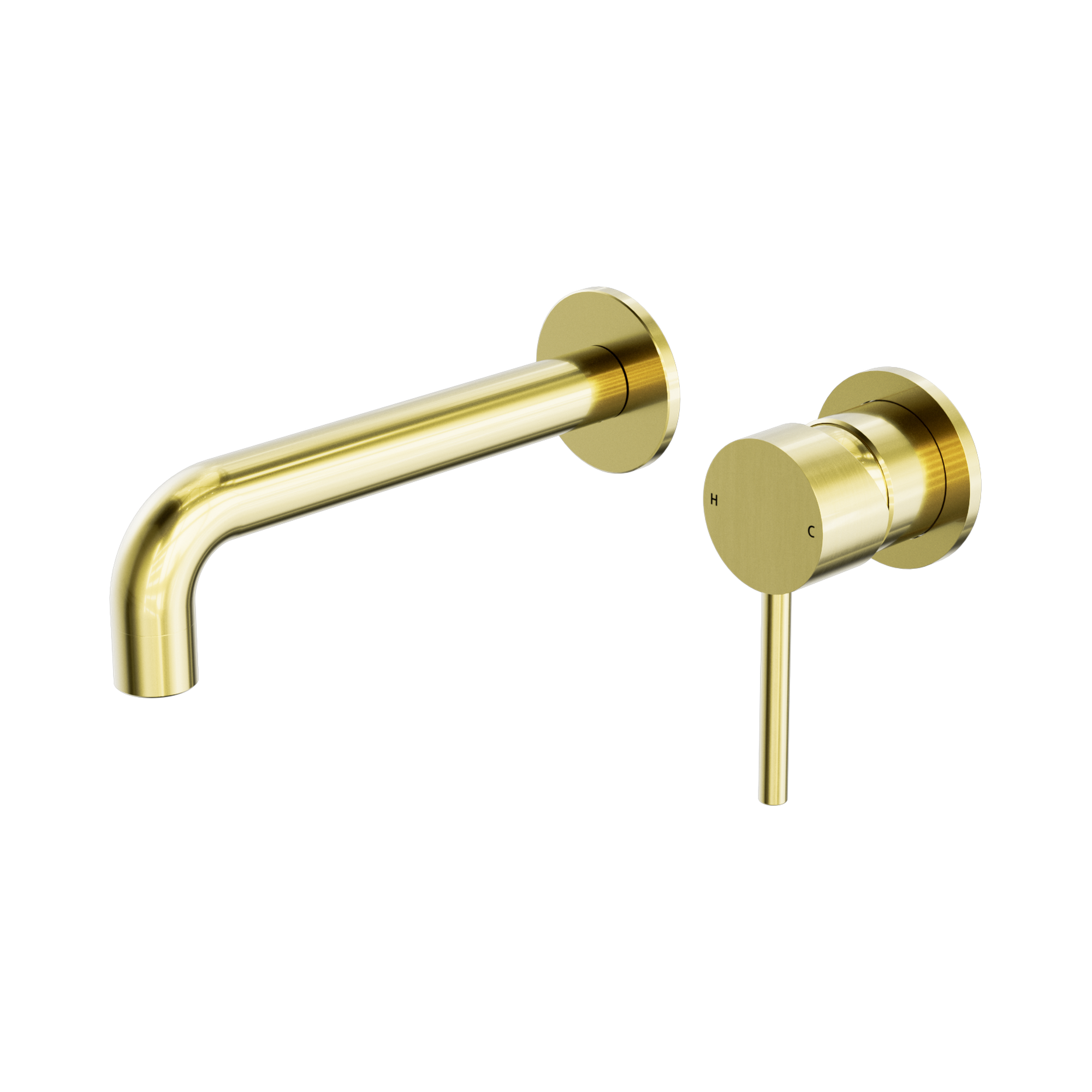 Nero Dolce Wall Mixer Set Separate Back Plate, Brushed Gold