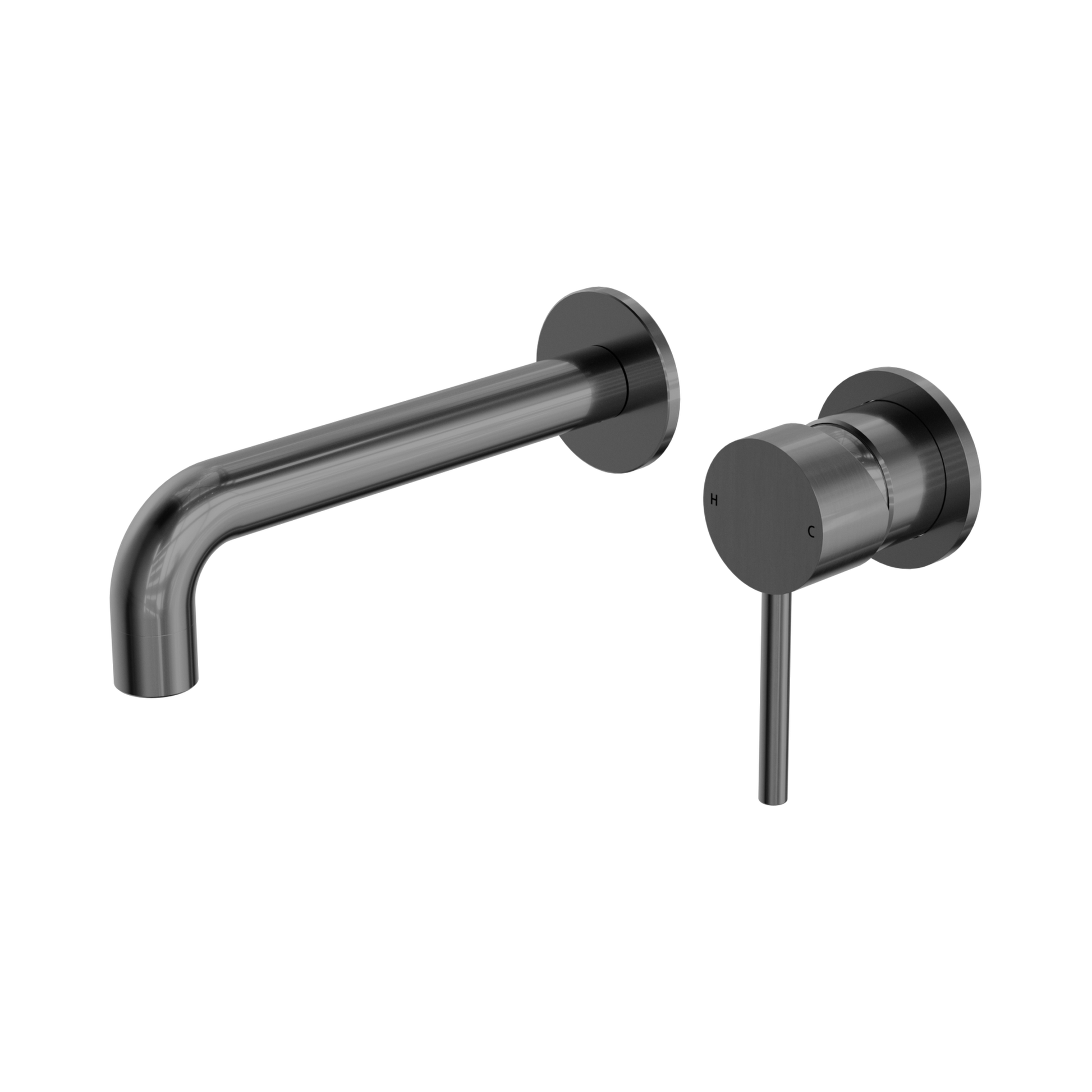 Nero Dolce Wall Mixer Set Separate Back Plate, Gun Metal