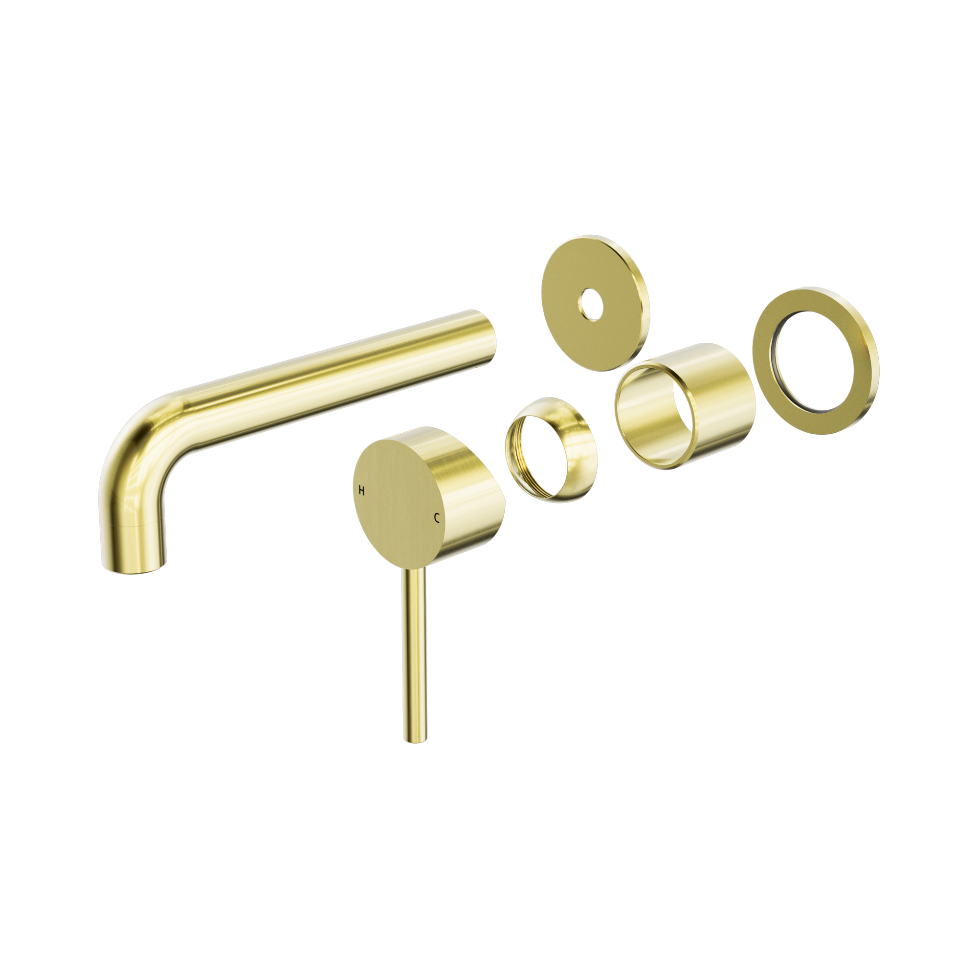 Nero Dolce Wall Mixer Set Separate Back Plate Trim Kits Only, Brushed Gold