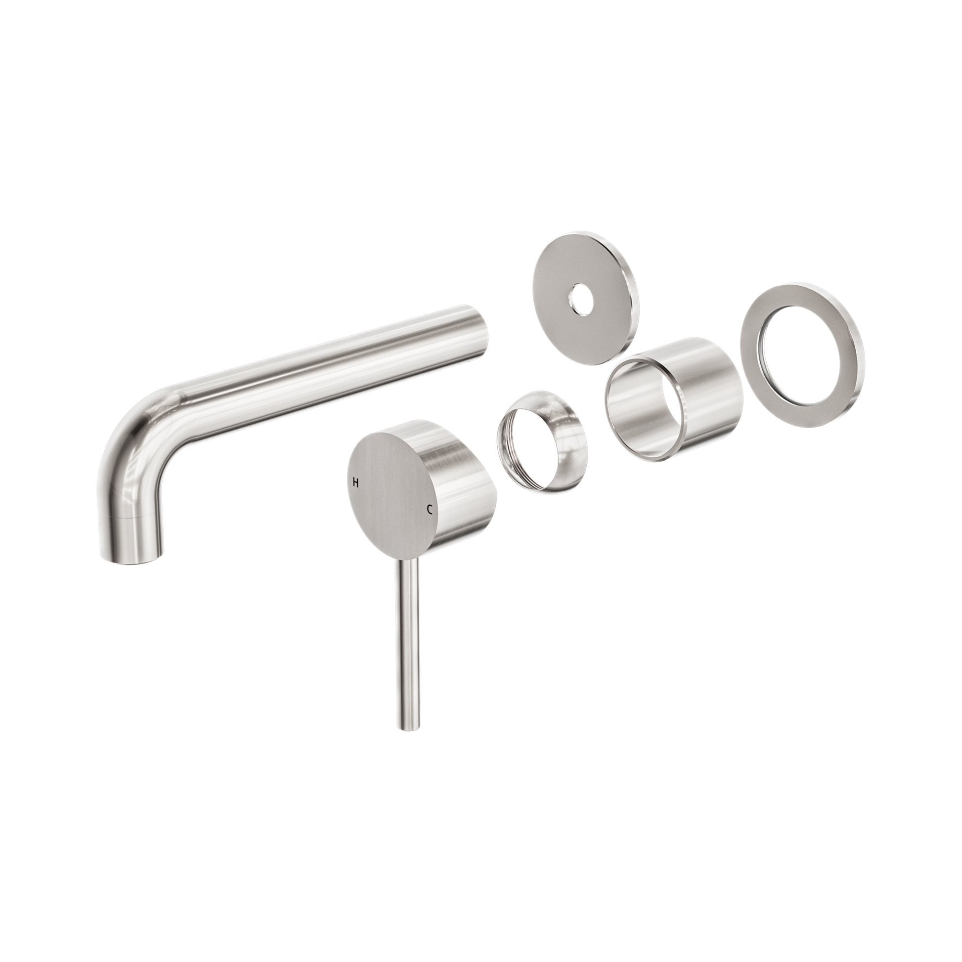 Nero Dolce Wall Mixer Set Separate Back Plate Trim Kits Only, Brushed Nickel