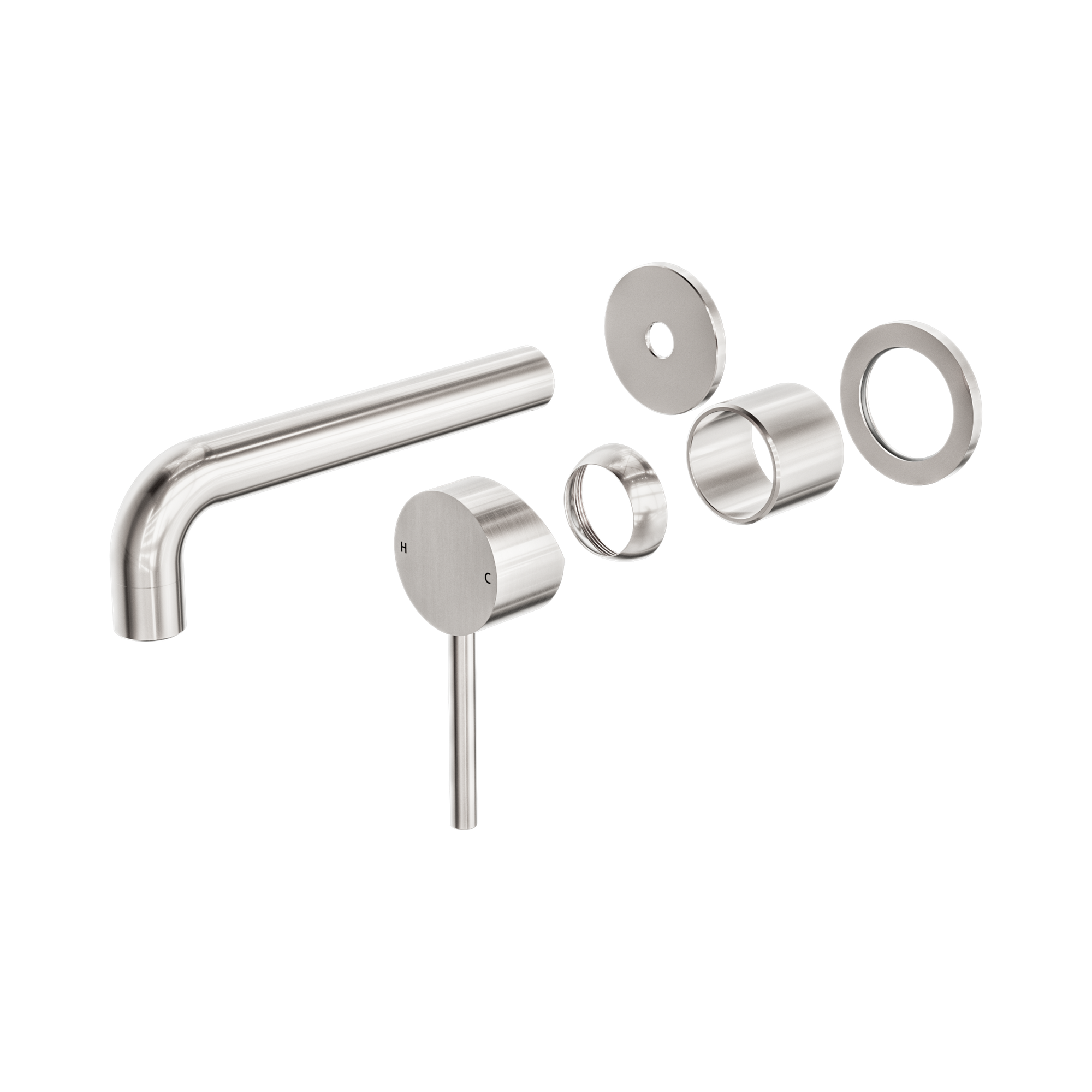Nero Dolce Wall Mixer Set Separate Back Plate Trim Kits Only, Brushed Nickel