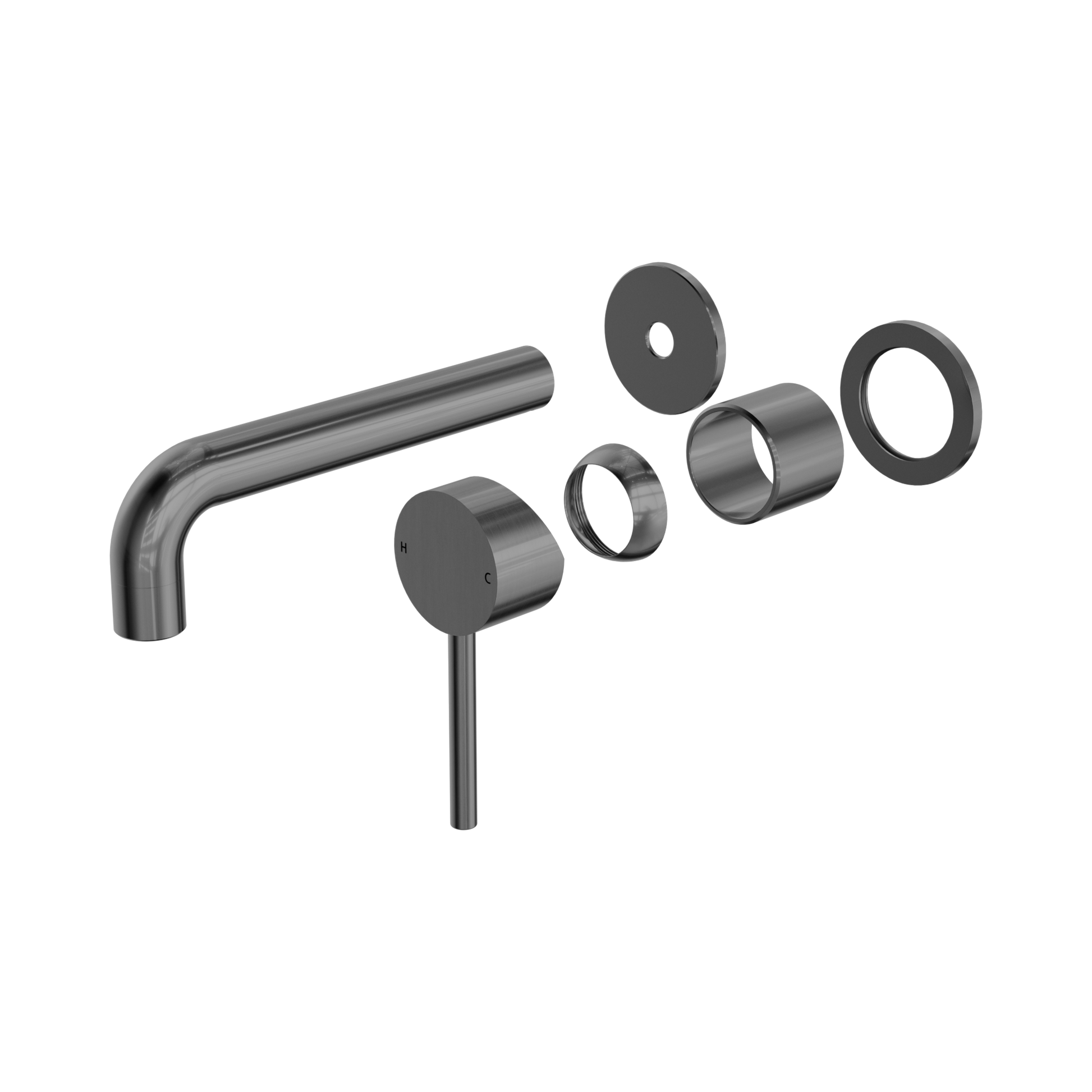 Nero Dolce Wall Mixer Set Separate Back Plate Trim Kits Only, Gun Metal