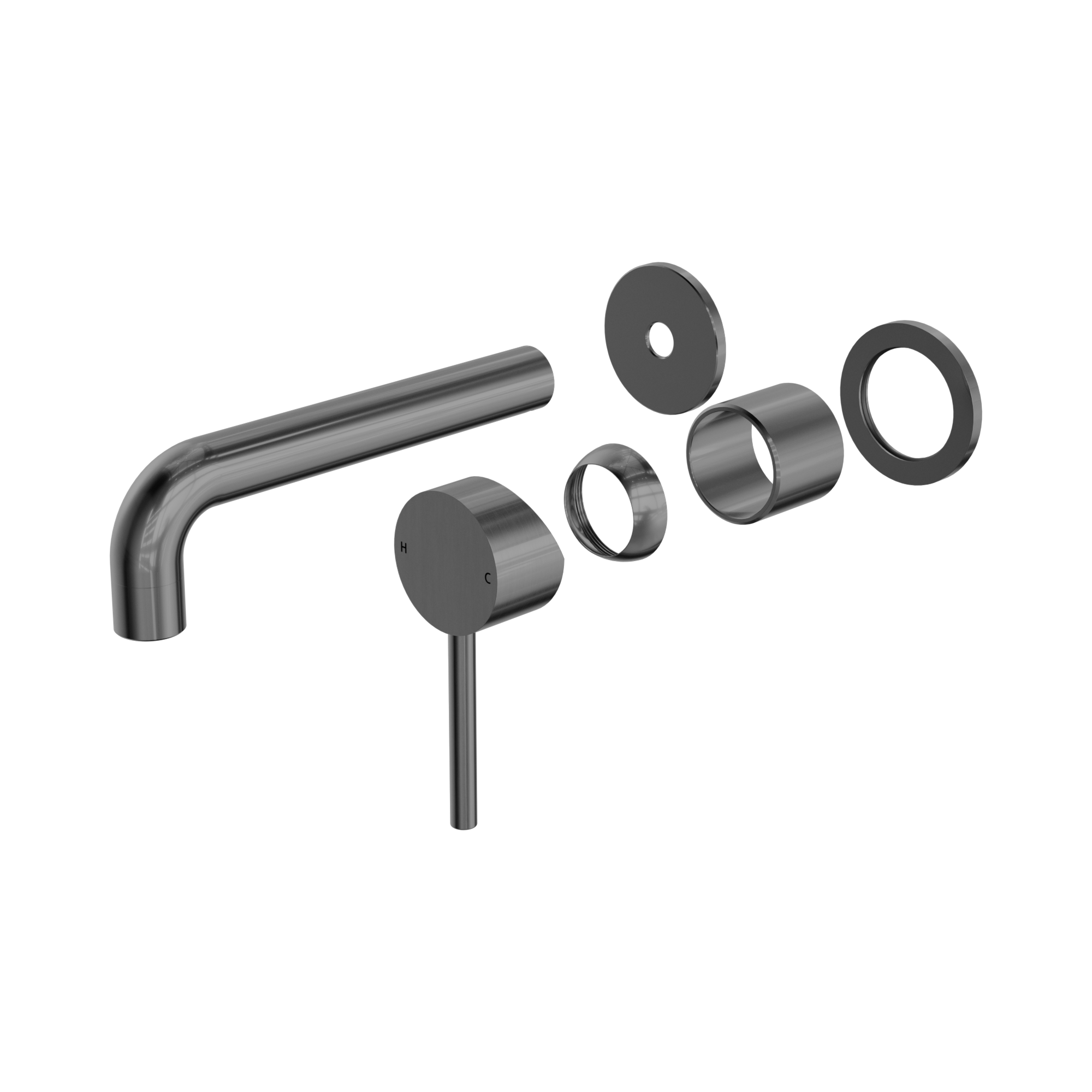 Nero Dolce Wall Mixer Set Separate Back Plate Trim Kits Only, Gun Metal
