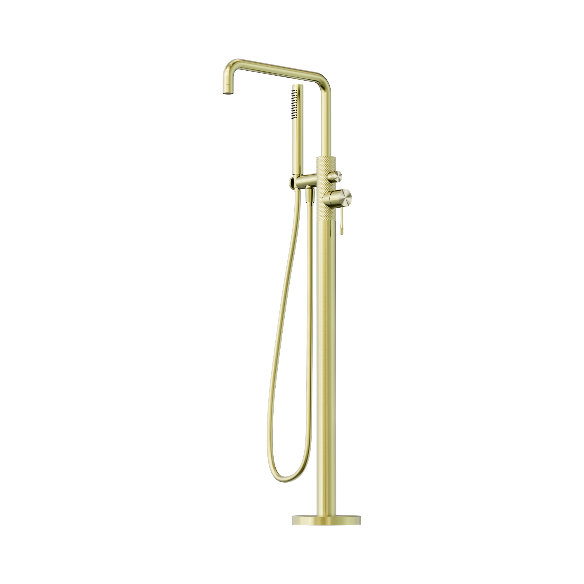 Nero Opal Freestanding Bath Mixer With Hand Shower, Brushed Gold