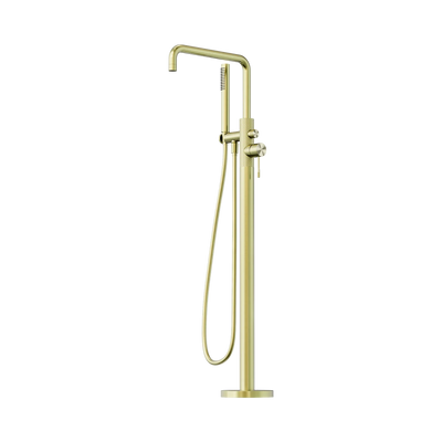 Nero Opal Freestanding Bath Mixer With Hand Shower, Brushed Gold