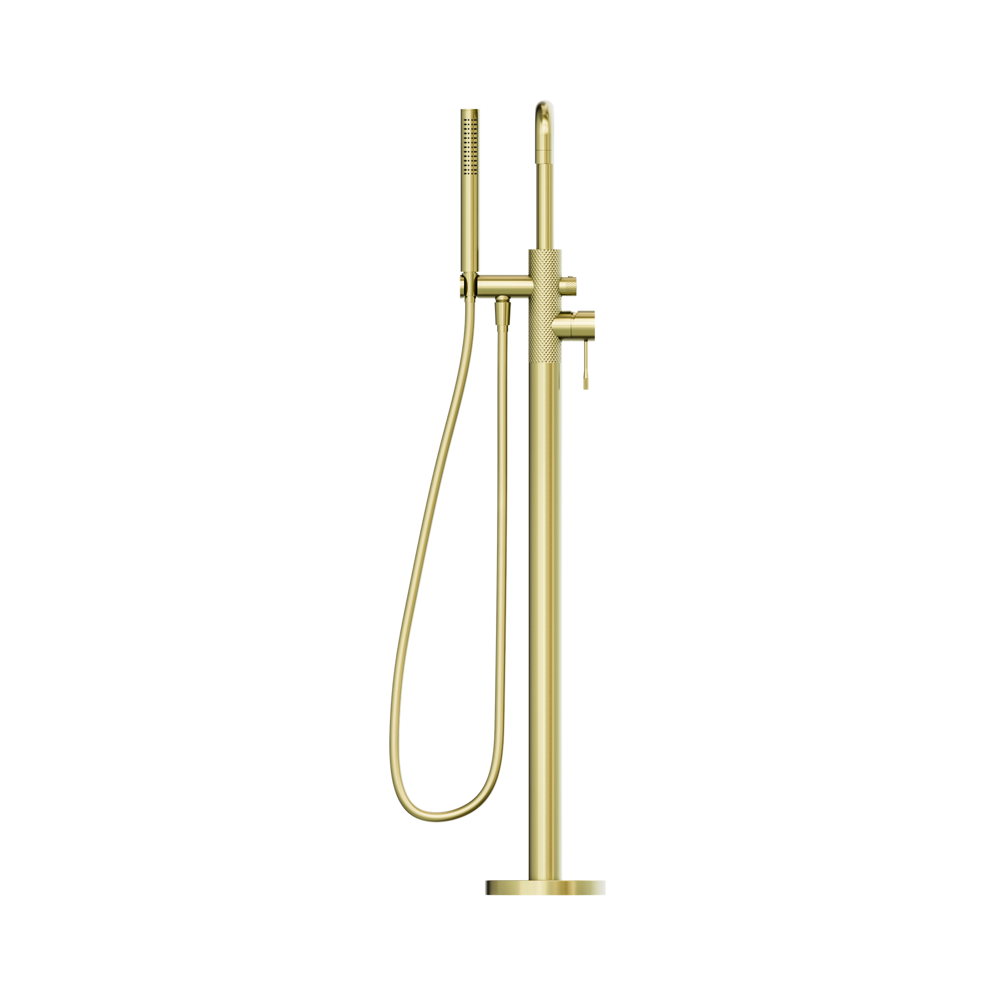 Nero Opal Freestanding Bath Mixer With Hand Shower, Brushed Gold