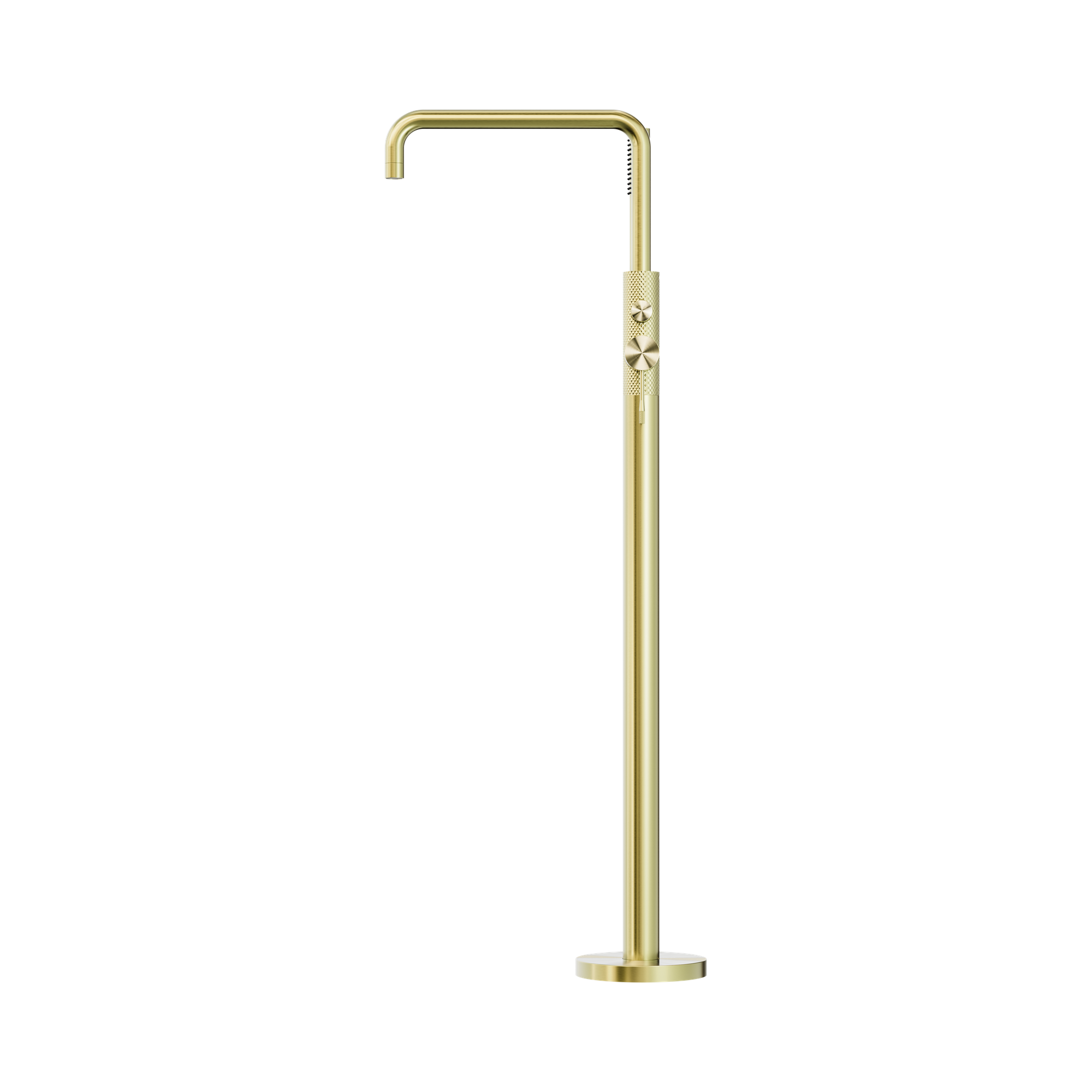 Nero Opal Freestanding Bath Mixer With Hand Shower, Brushed Gold