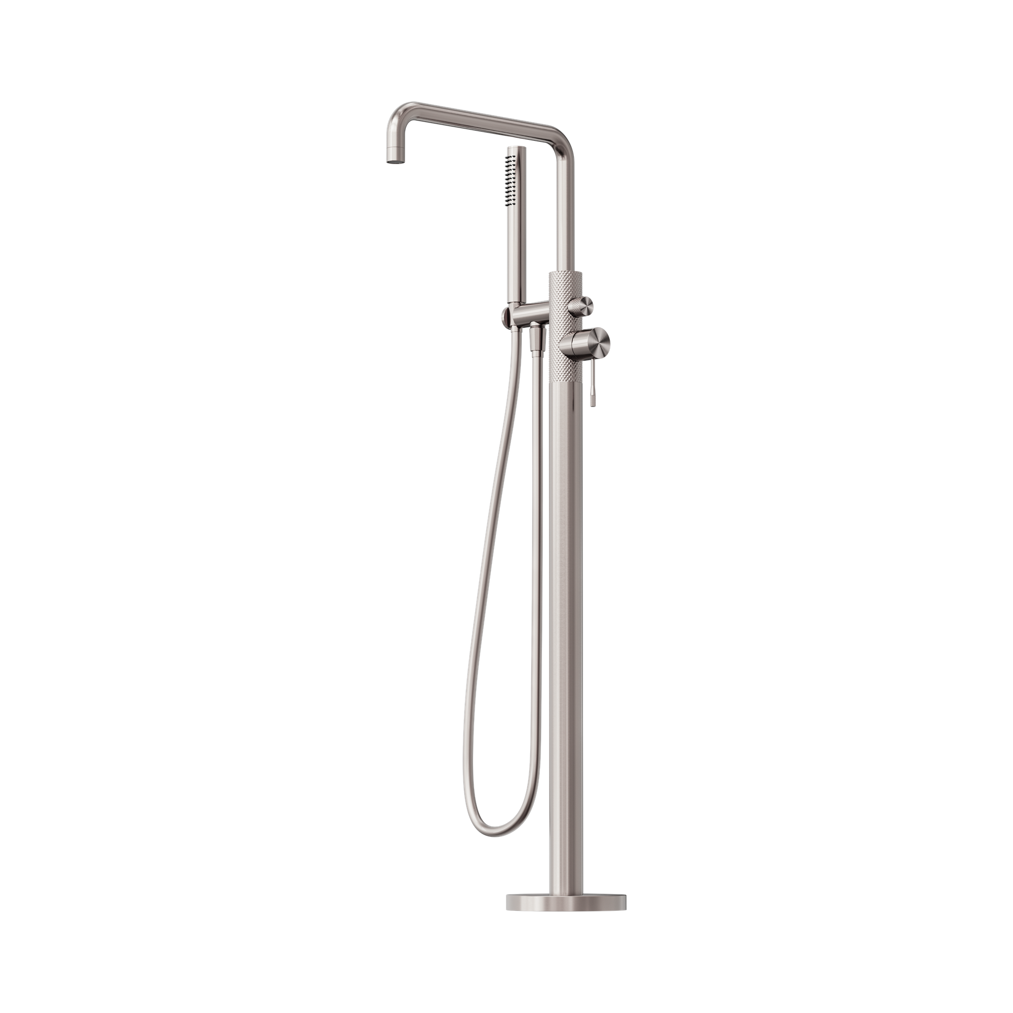 Nero Opal Freestanding Bath Mixer With Hand Shower, Brushed Nickel