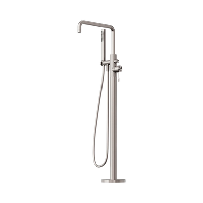 Nero Opal Freestanding Bath Mixer With Hand Shower, Brushed Nickel