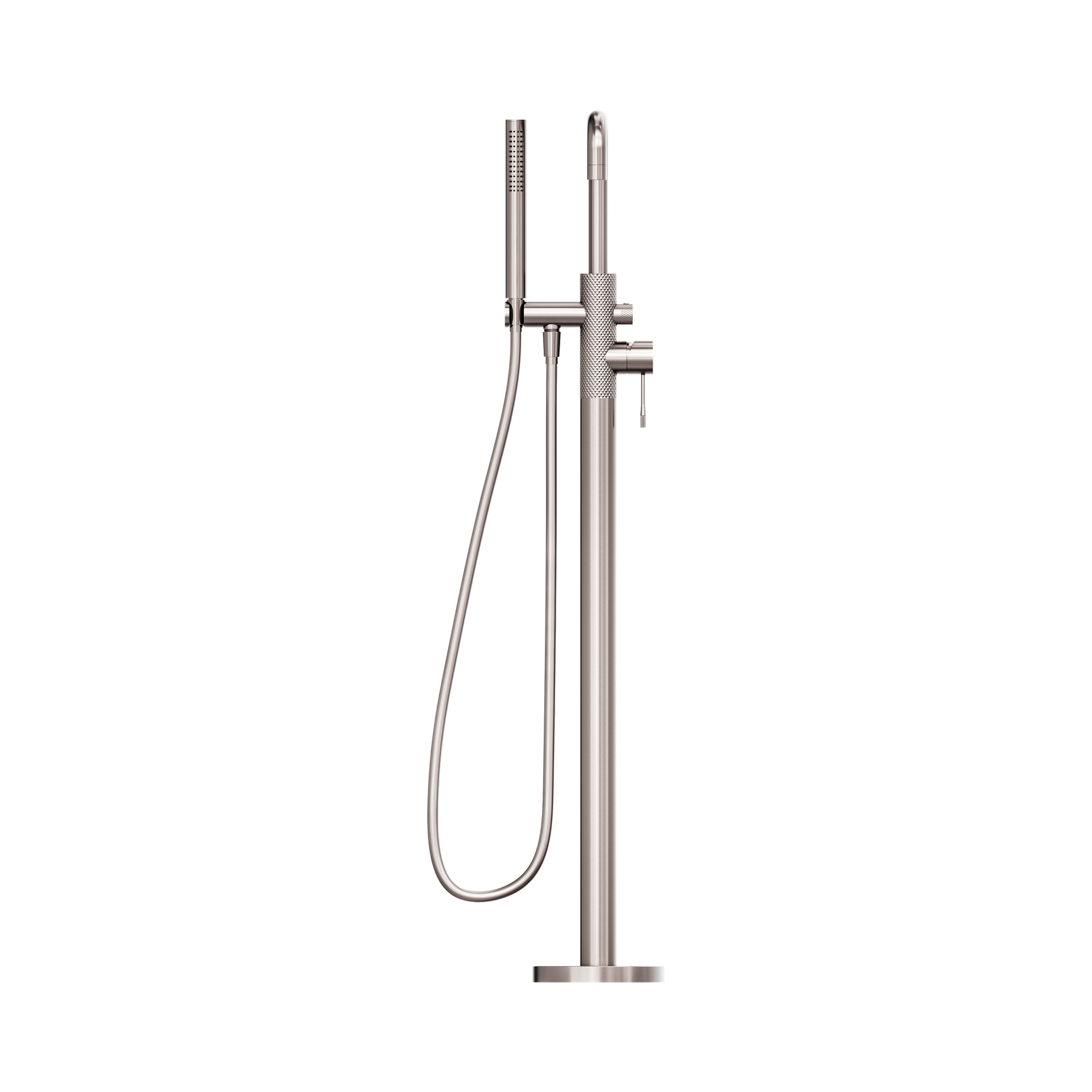 Nero Opal Freestanding Bath Mixer With Hand Shower, Brushed Nickel