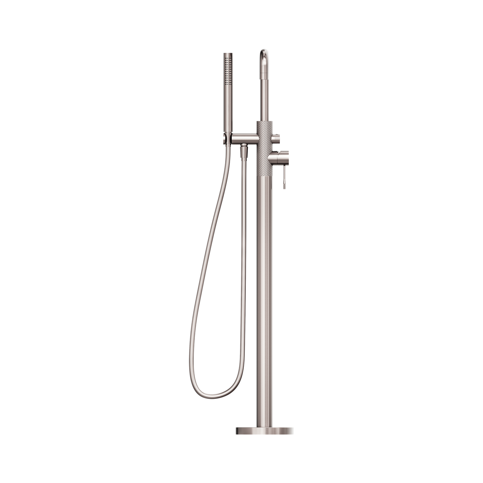 Nero Opal Freestanding Bath Mixer With Hand Shower, Brushed Nickel