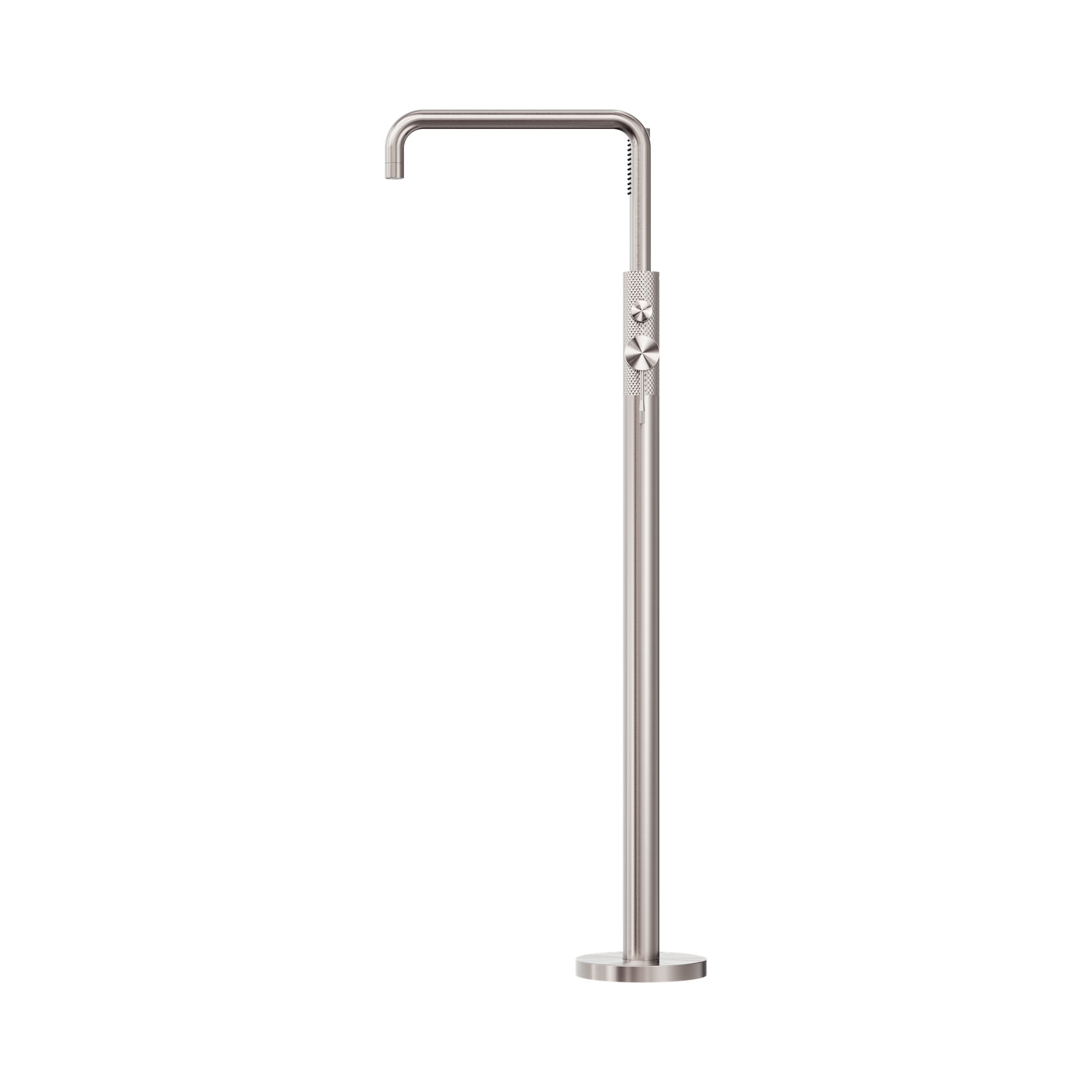 Nero Opal Freestanding Bath Mixer With Hand Shower, Brushed Nickel