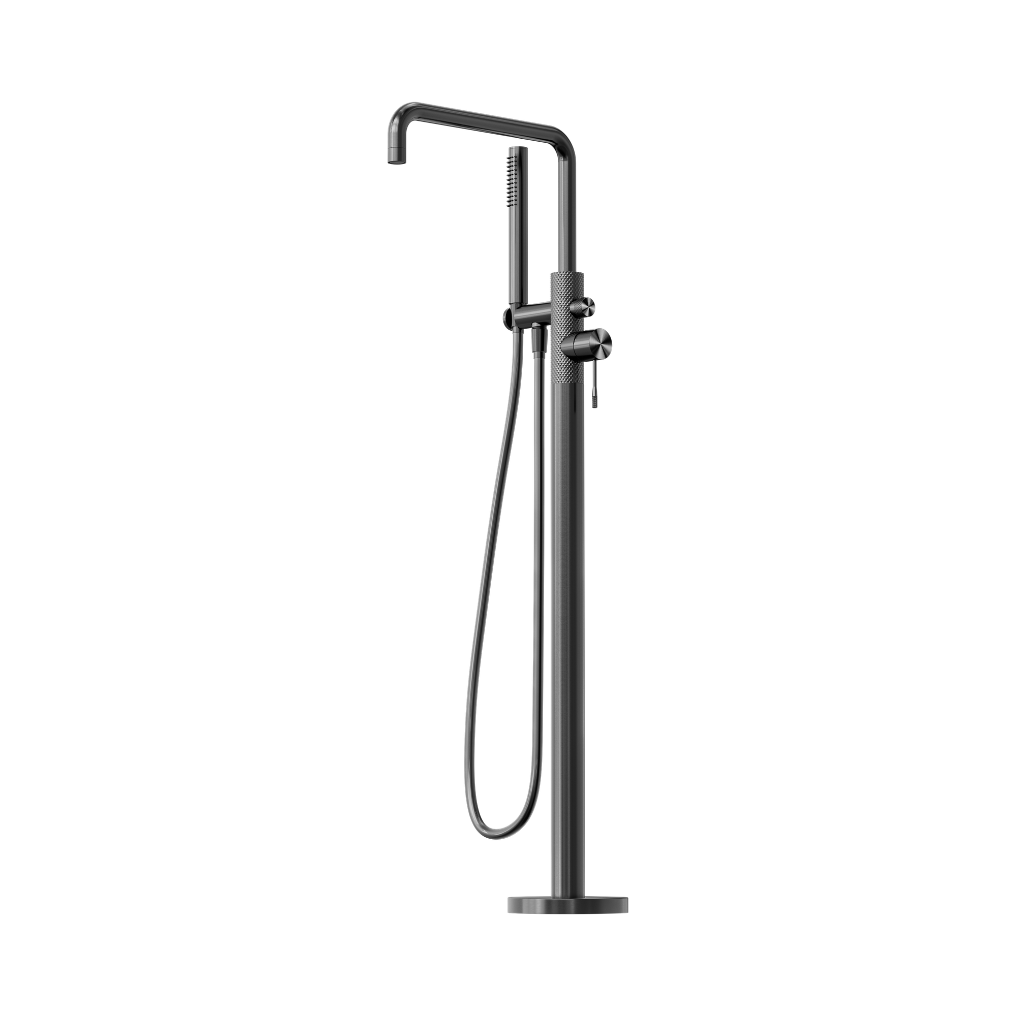 Nero Opal Freestanding Bath Mixer With Hand Shower, Graphite