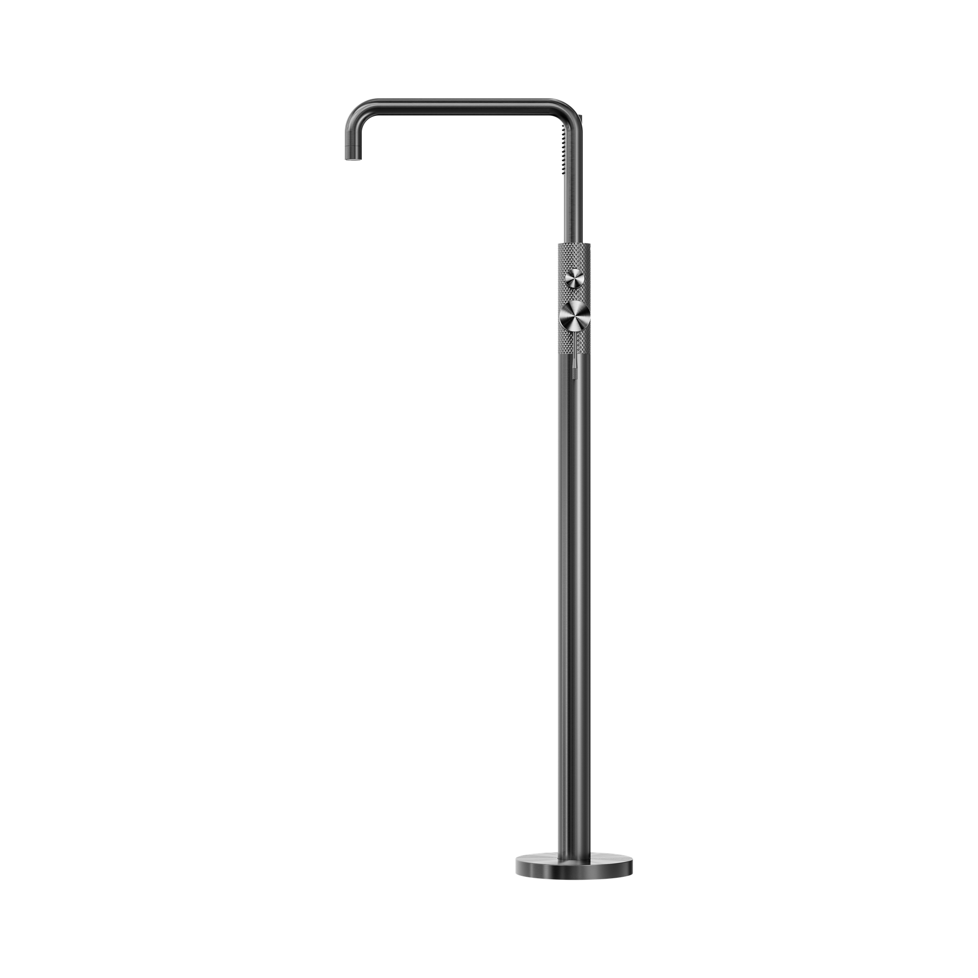 Nero Opal Freestanding Bath Mixer With Hand Shower, Graphite