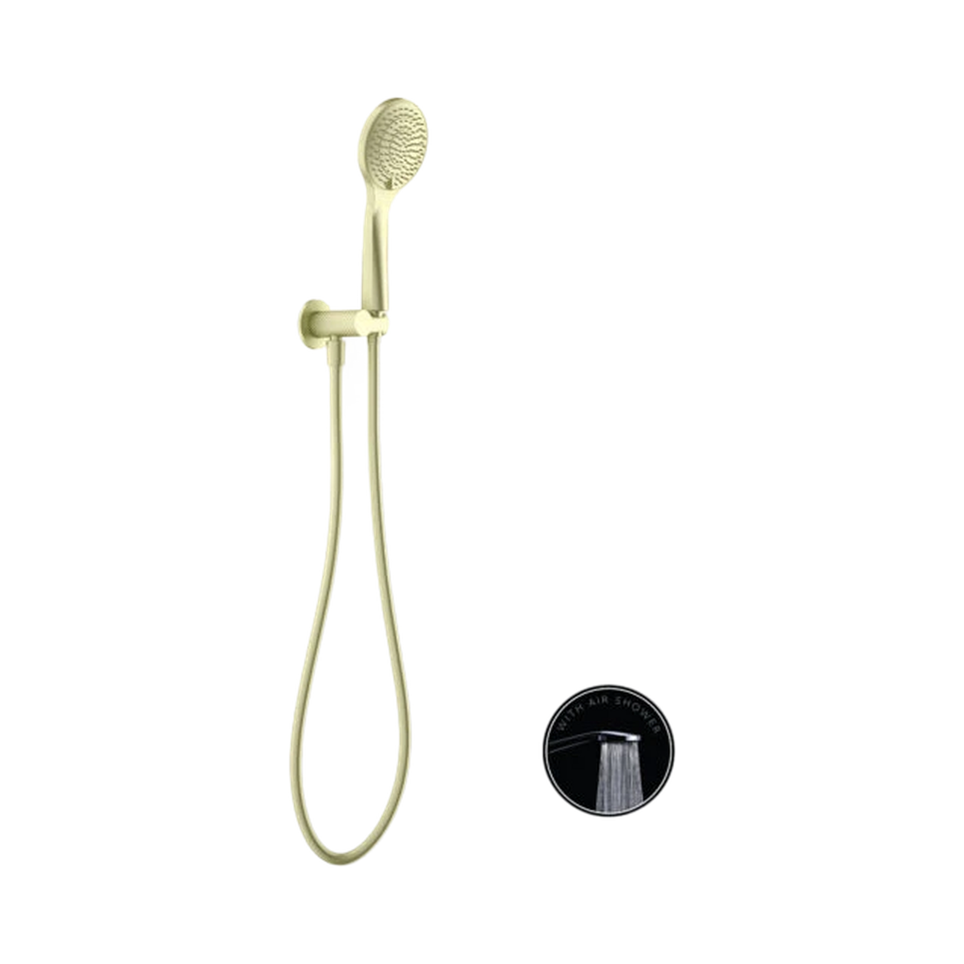 Nero Opal Shower On Bracket With Air Shower, Brushed Gold