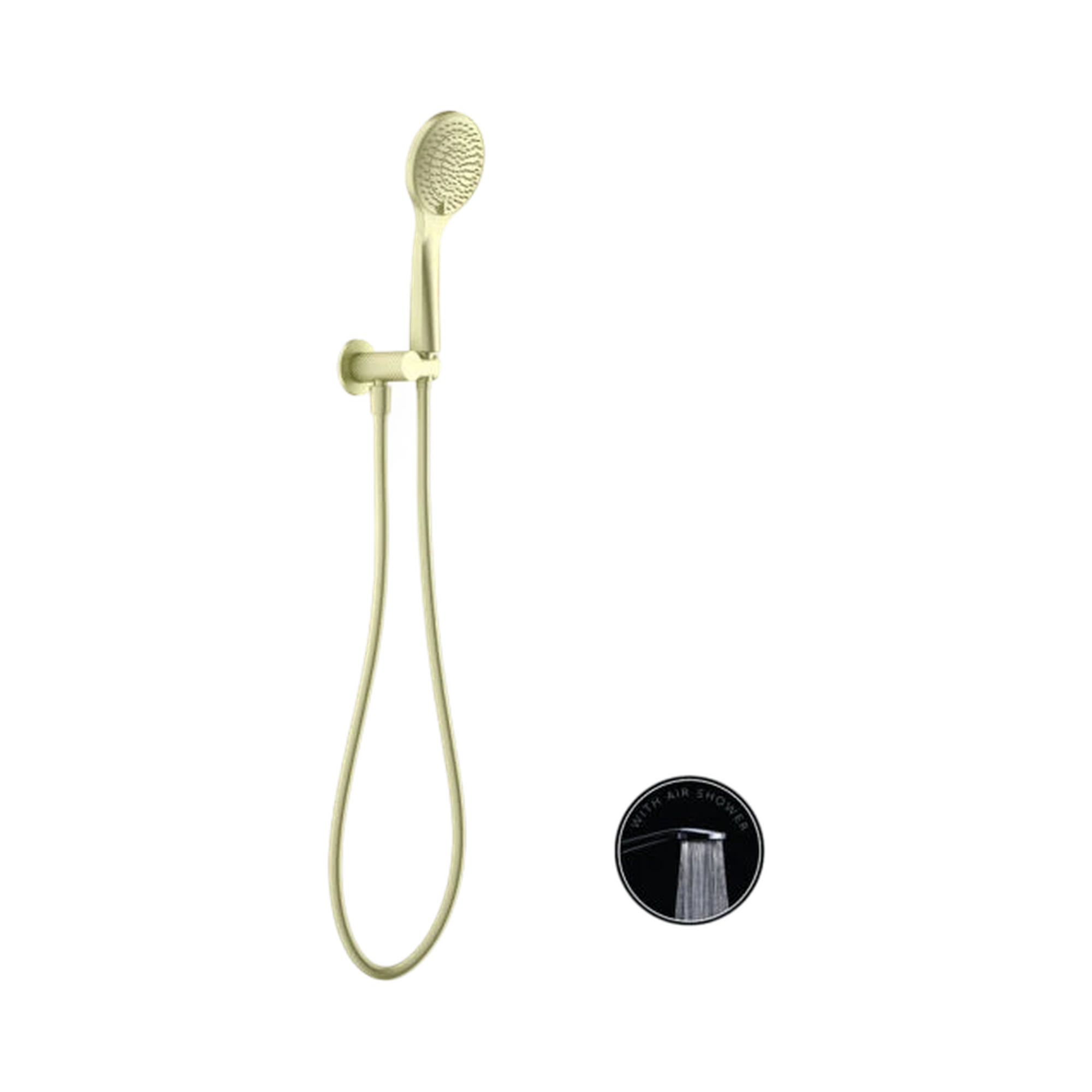 Nero Opal Shower On Bracket With Air Shower, Brushed Gold