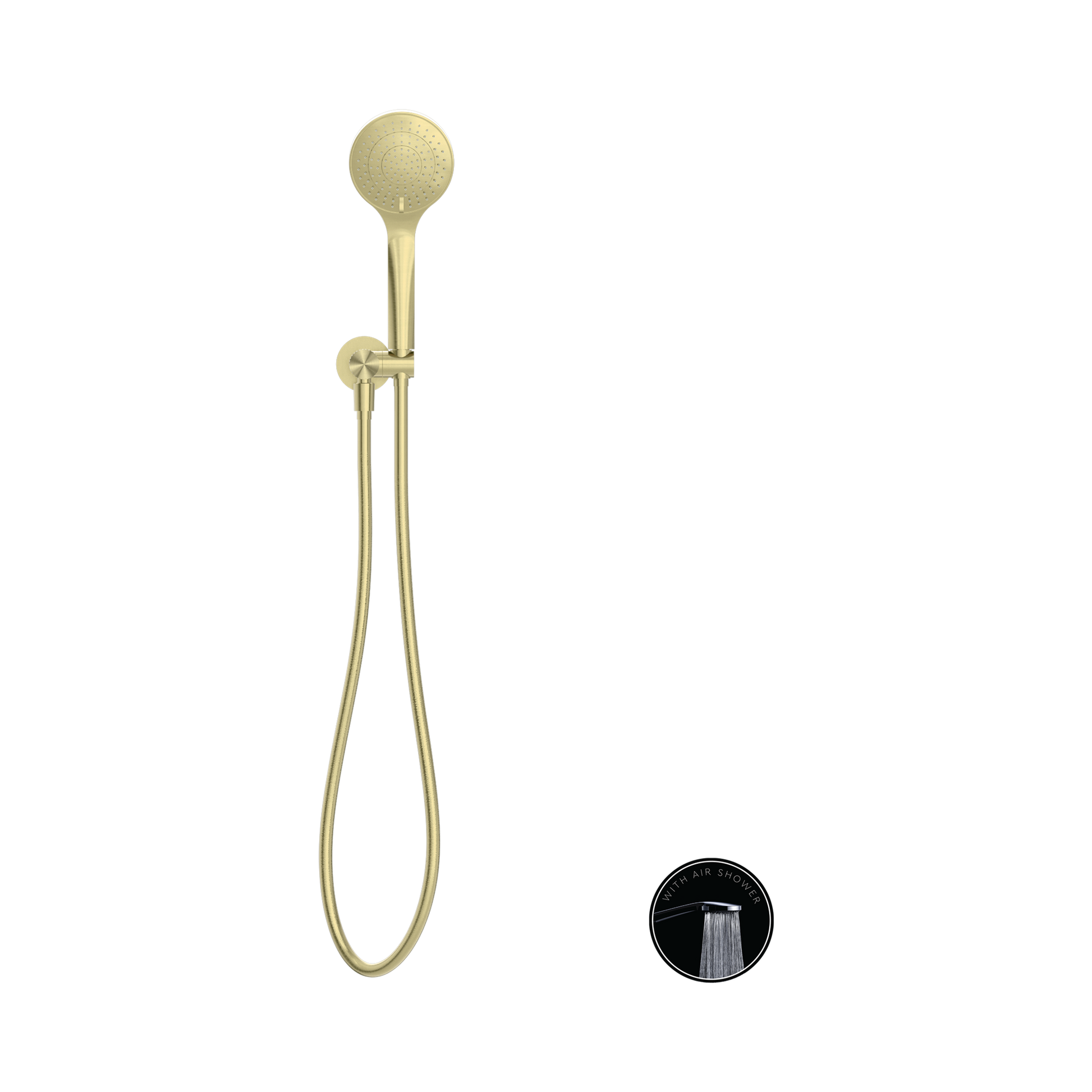 Nero Opal Shower On Bracket With Air Shower, Brushed Gold