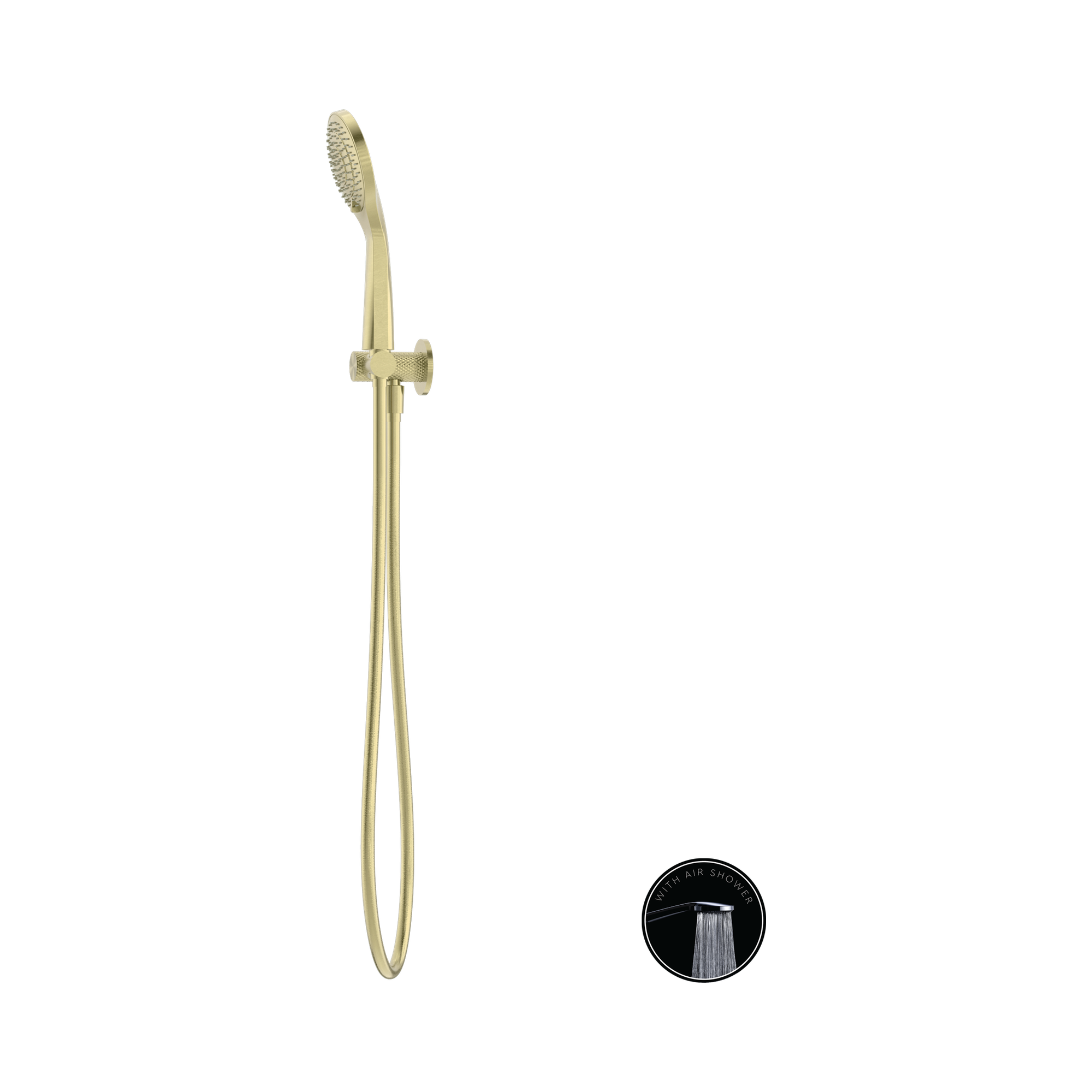 Nero Opal Shower On Bracket With Air Shower, Brushed Gold