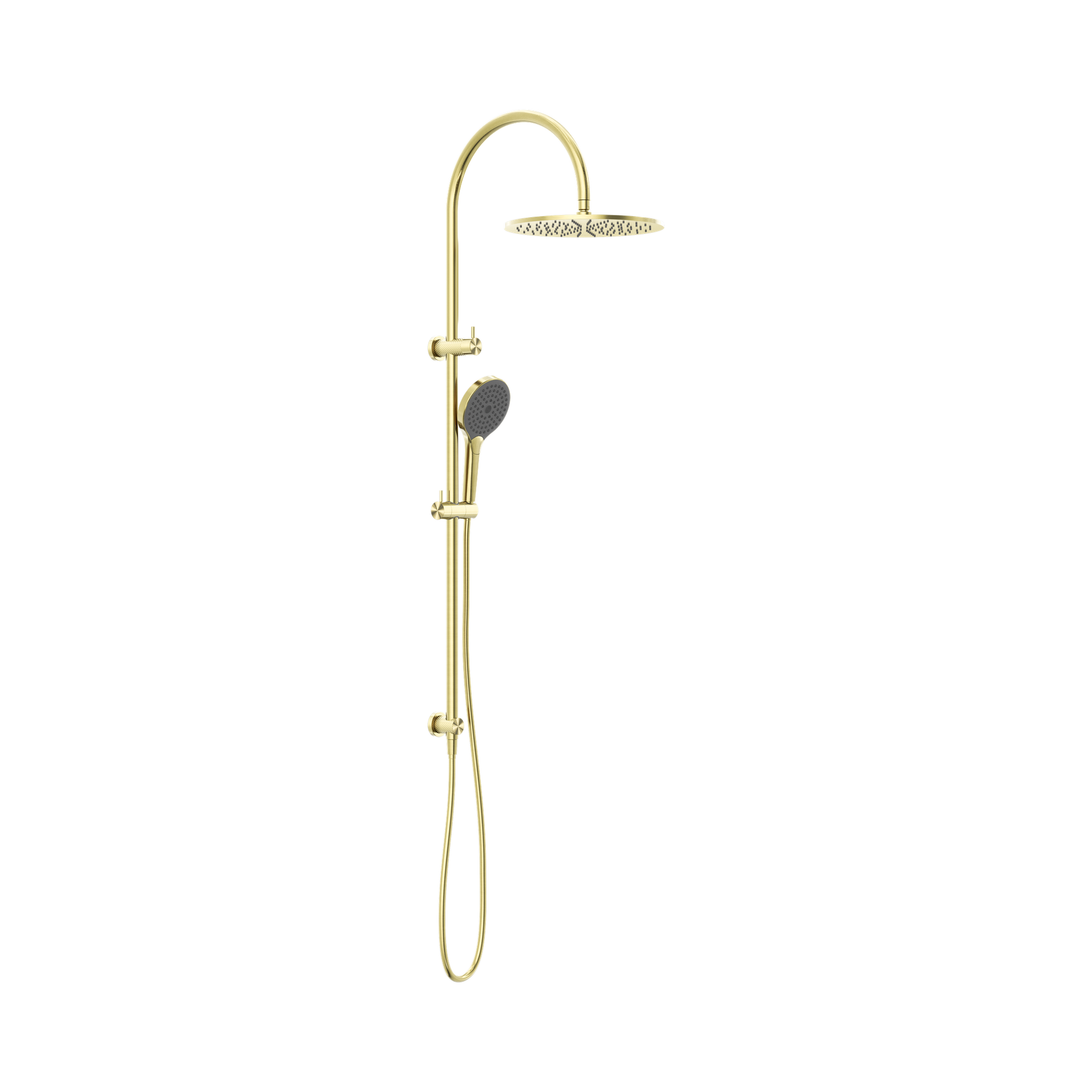 Nero Opal Twin Shower With Air Shower II, Brushed Gold