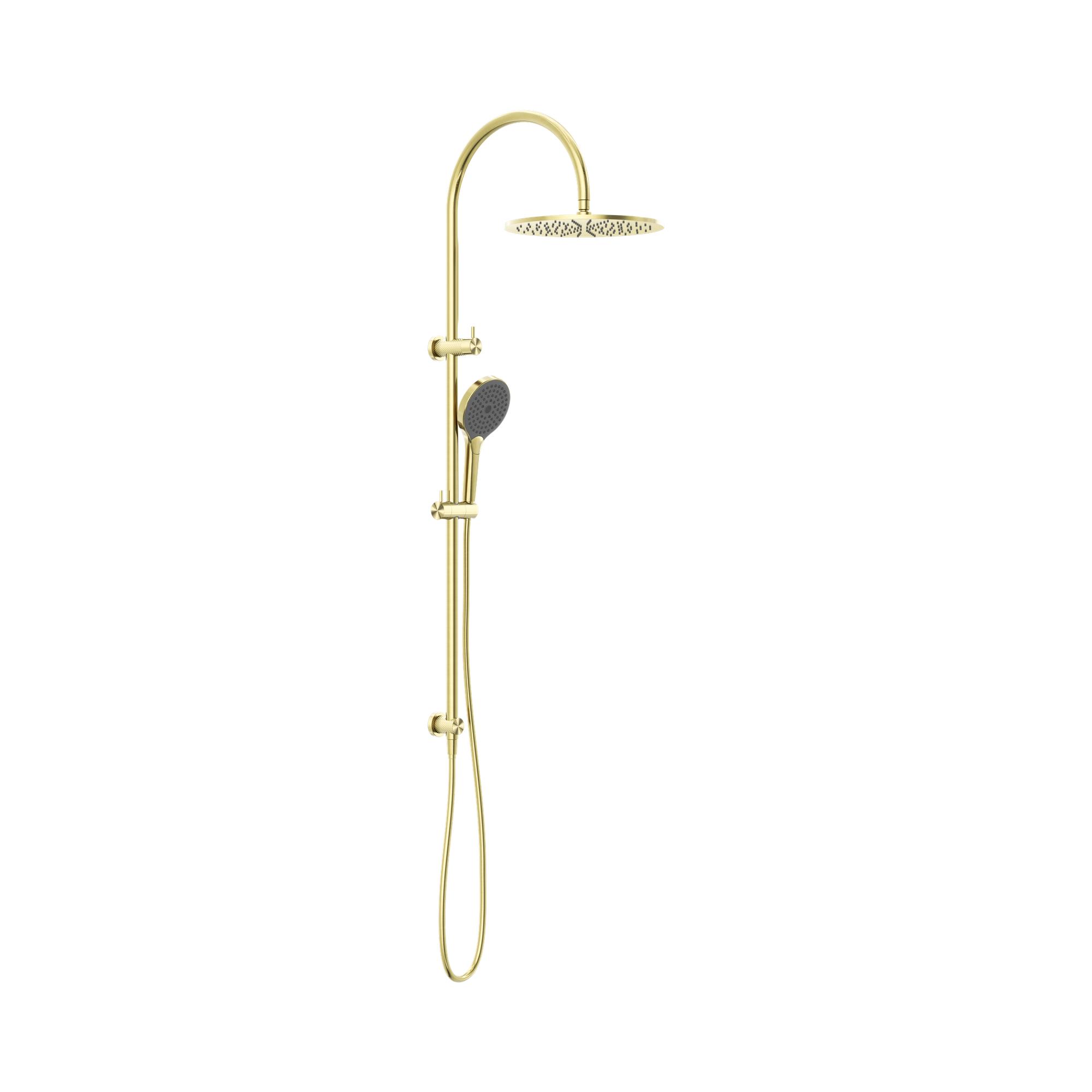 Nero Opal Twin Shower With Air Shower II, Brushed Gold