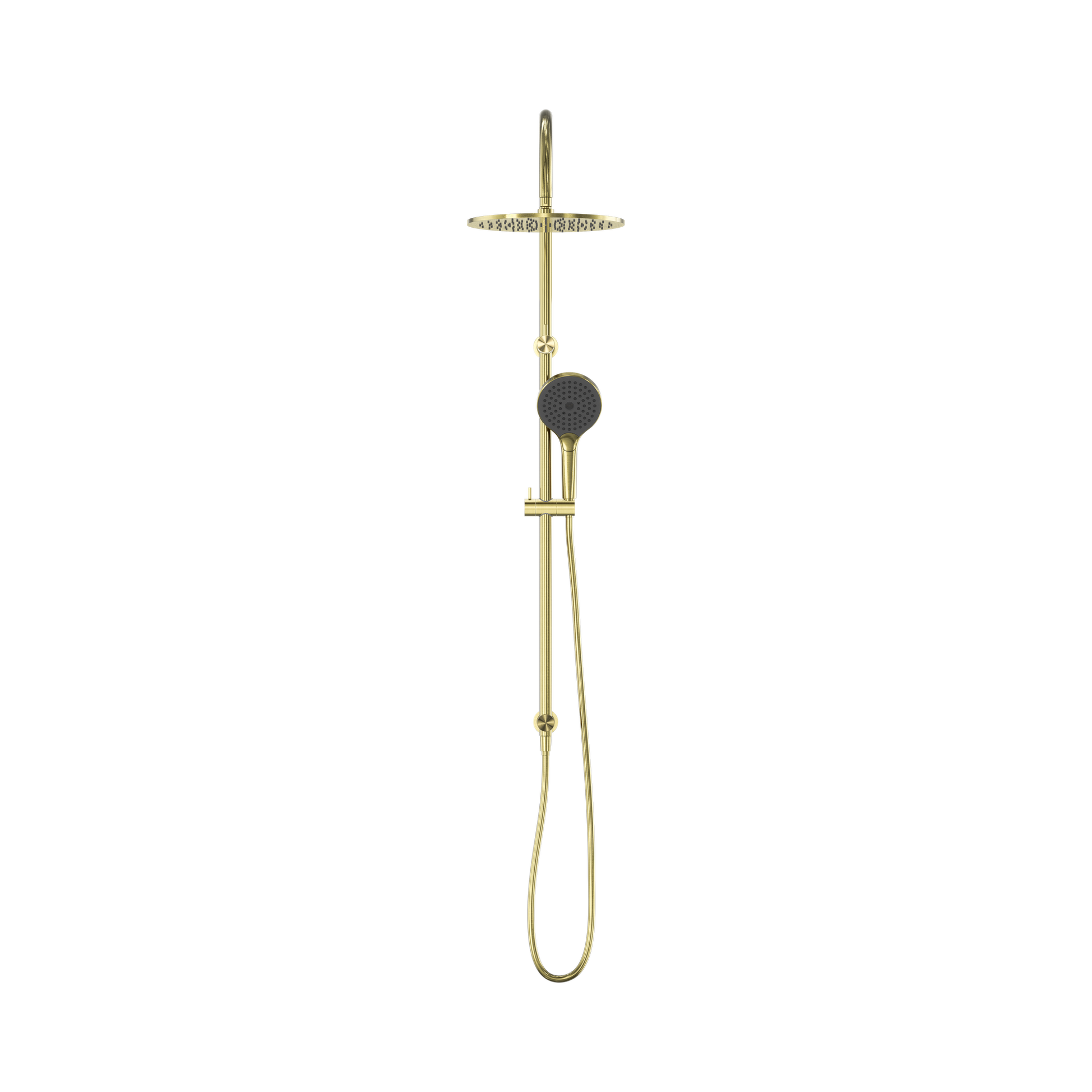 Nero Opal Twin Shower With Air Shower II, Brushed Gold