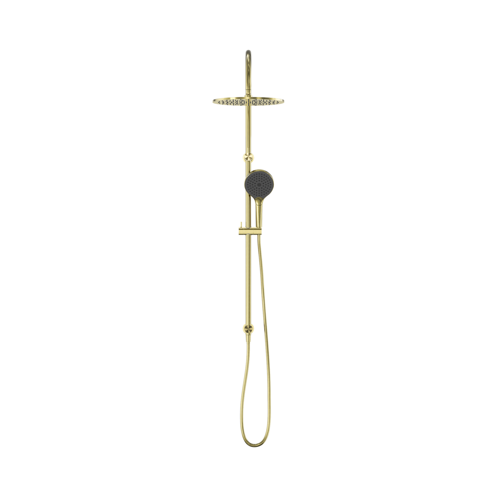 Nero Opal Twin Shower With Air Shower II, Brushed Gold