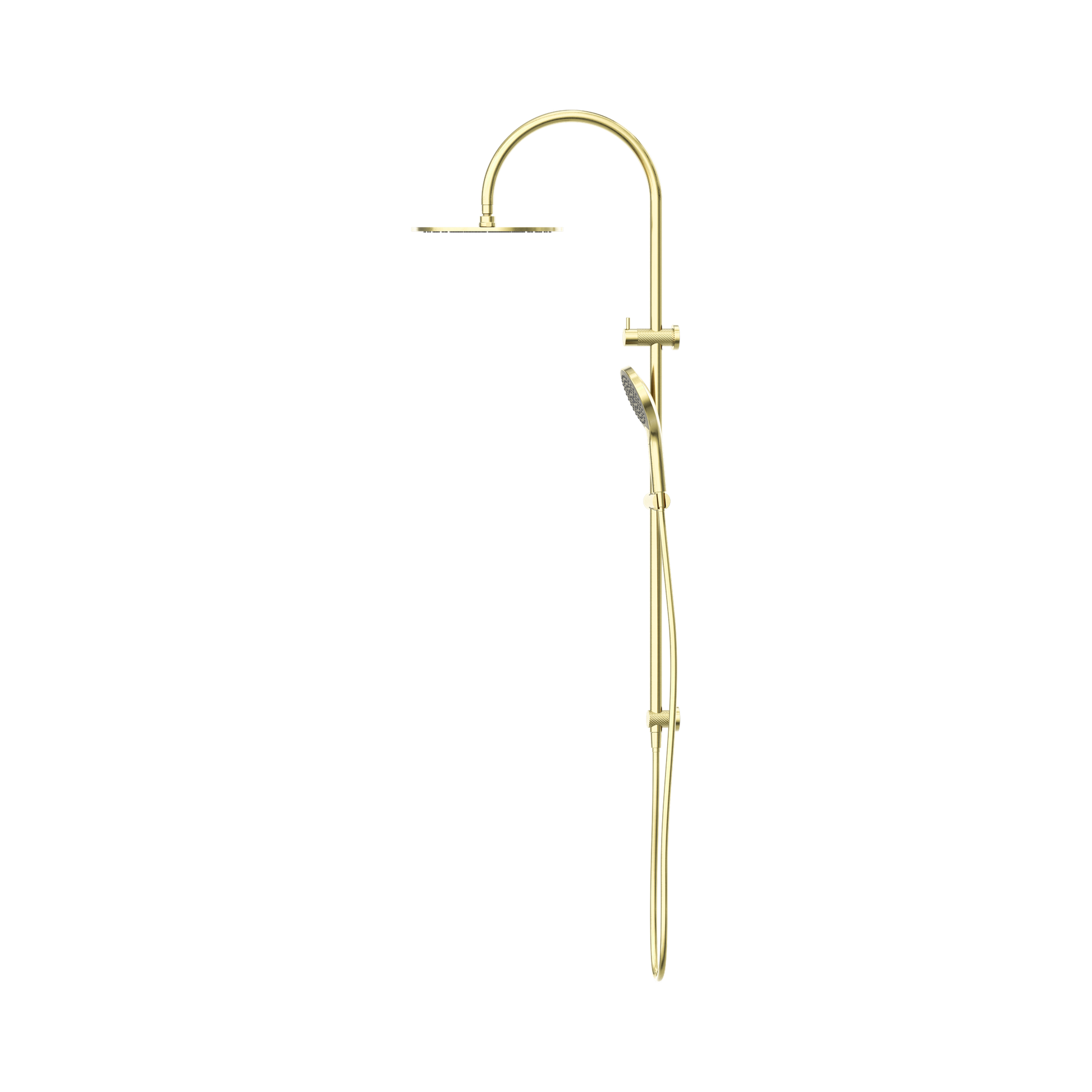 Nero Opal Twin Shower With Air Shower II, Brushed Gold