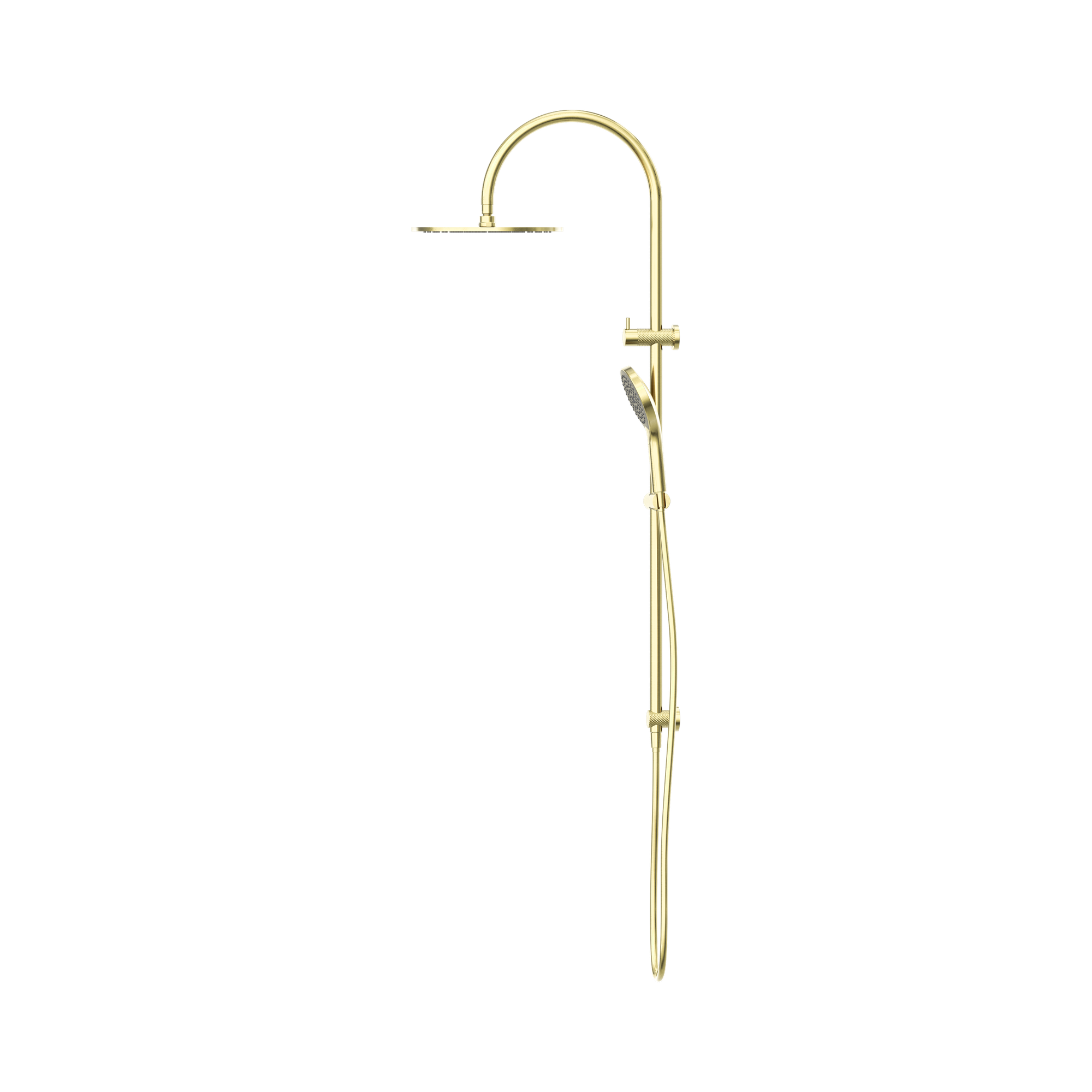 Nero Opal Twin Shower With Air Shower II, Brushed Gold