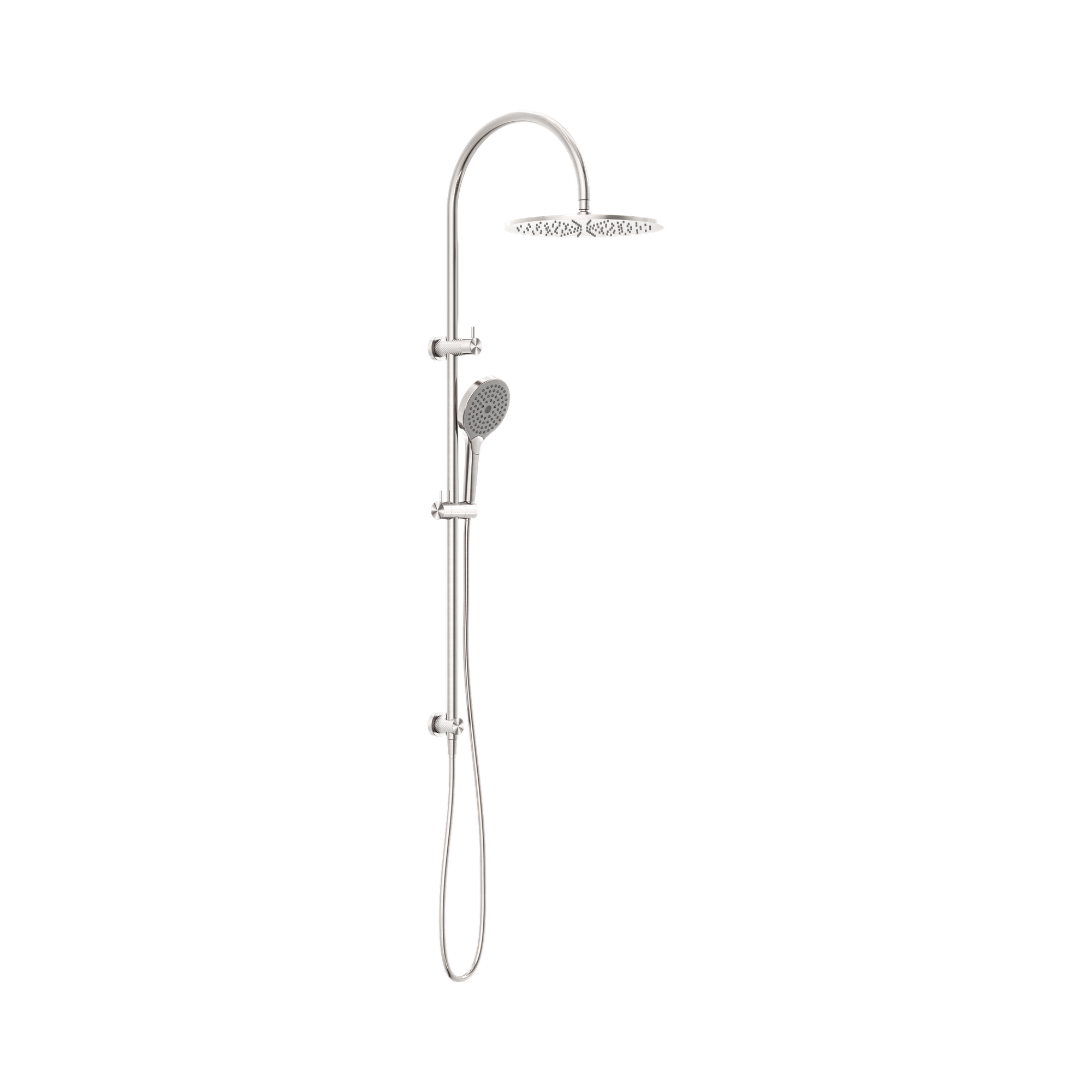Nero Opal Twin Shower With Air Shower II, Brushed Nickel