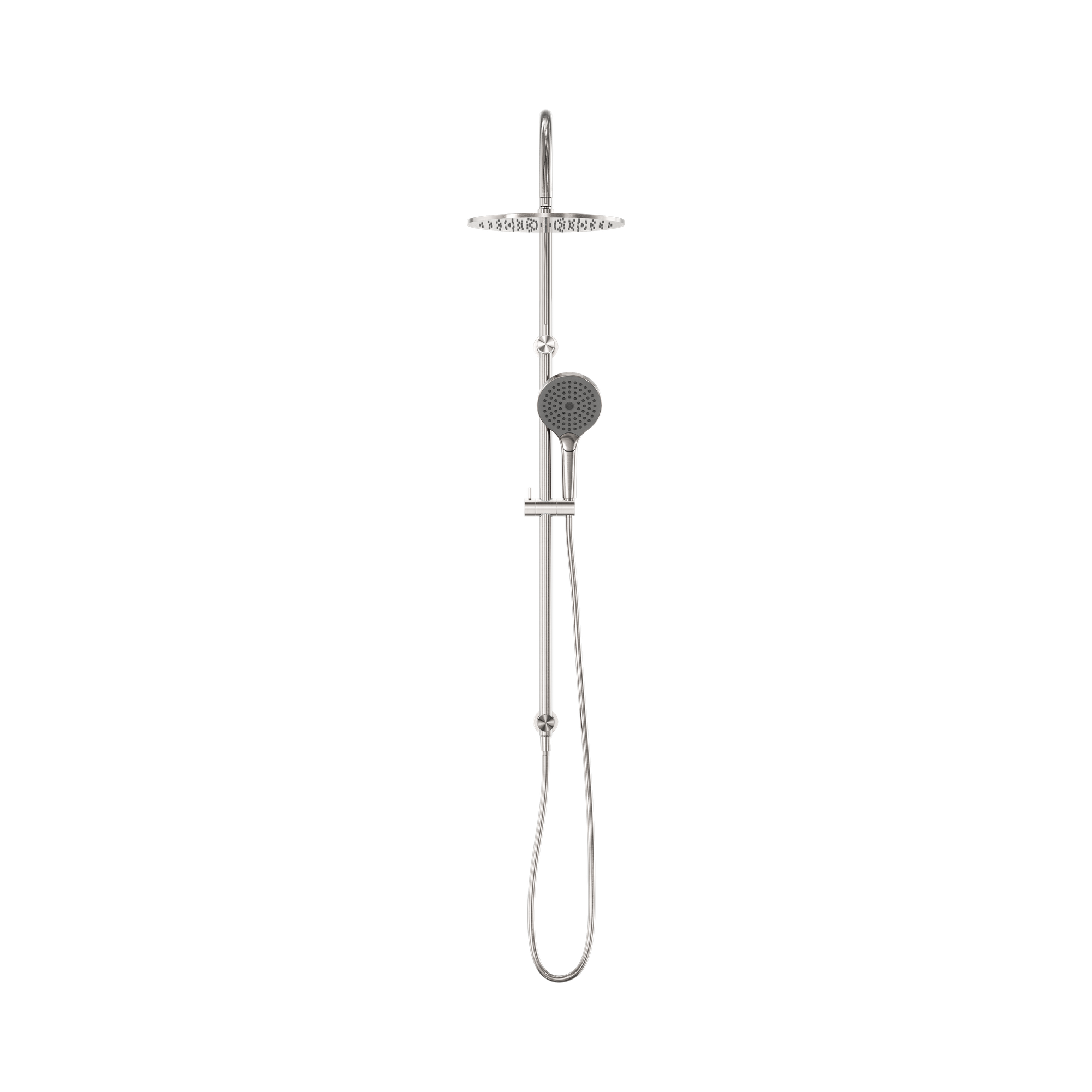 Nero Opal Twin Shower With Air Shower II, Brushed Nickel