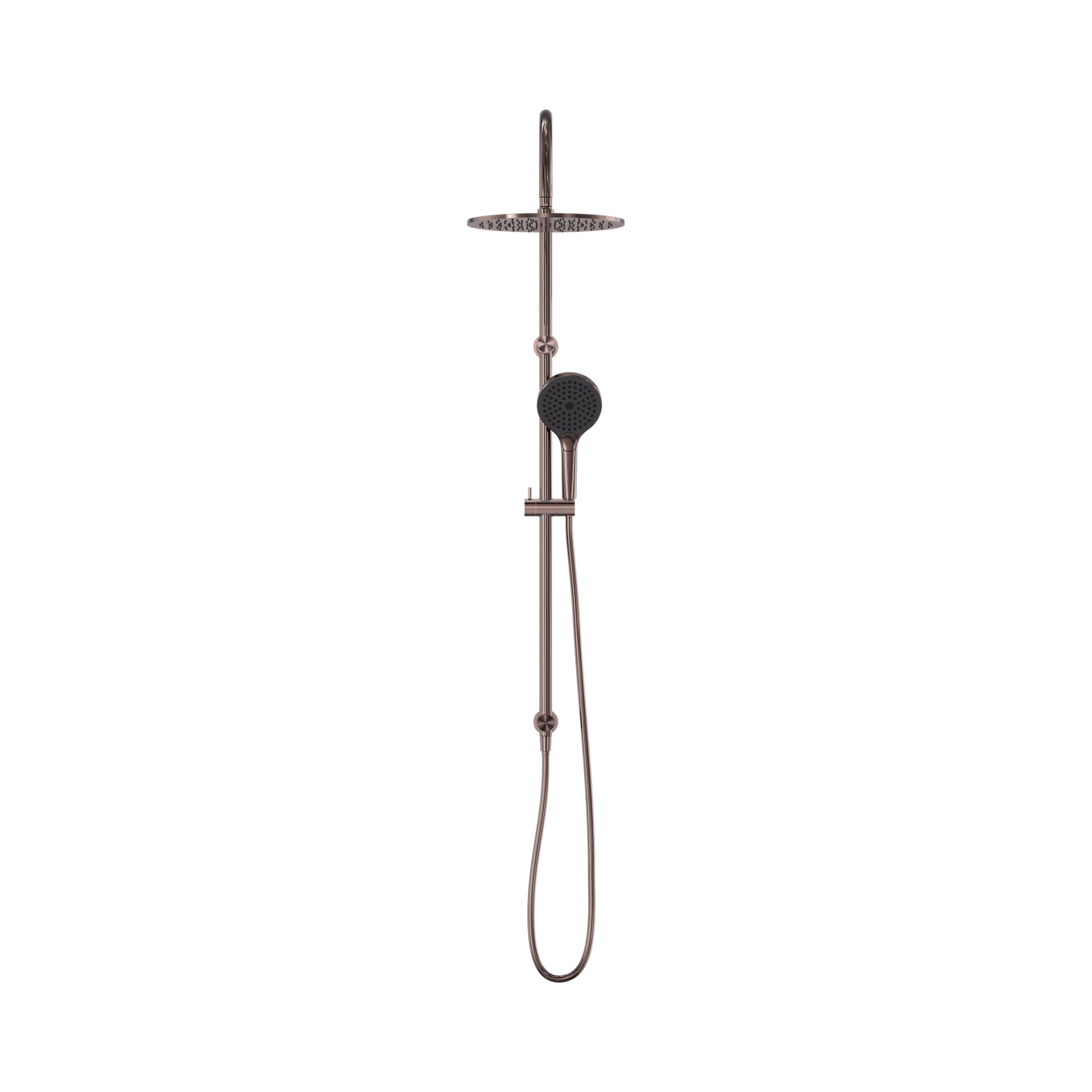 Nero Opal Twin Shower With Air Shower II, Brushed Bronze