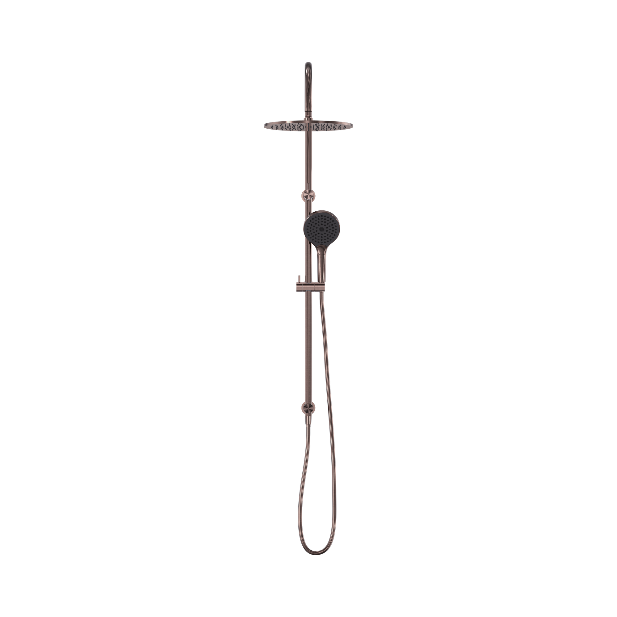 Nero Opal Twin Shower With Air Shower II, Brushed Bronze