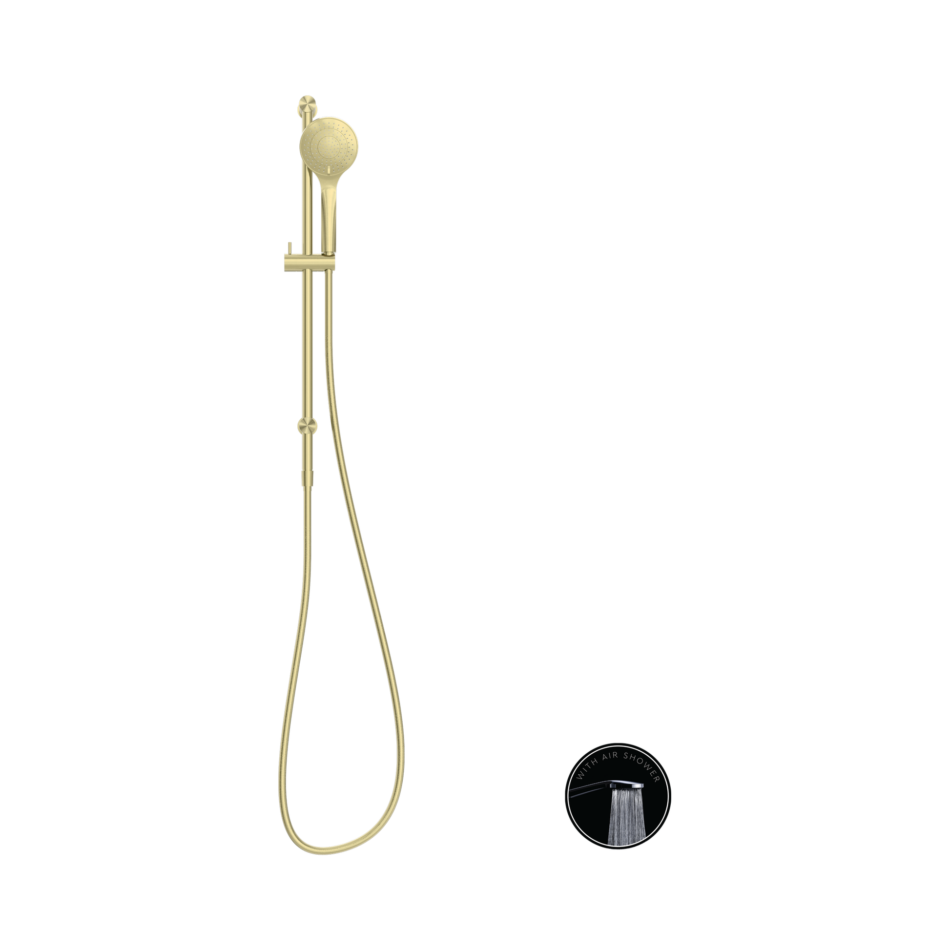 Nero Opal Shower Rail With Air Shower, Brushed Gold
