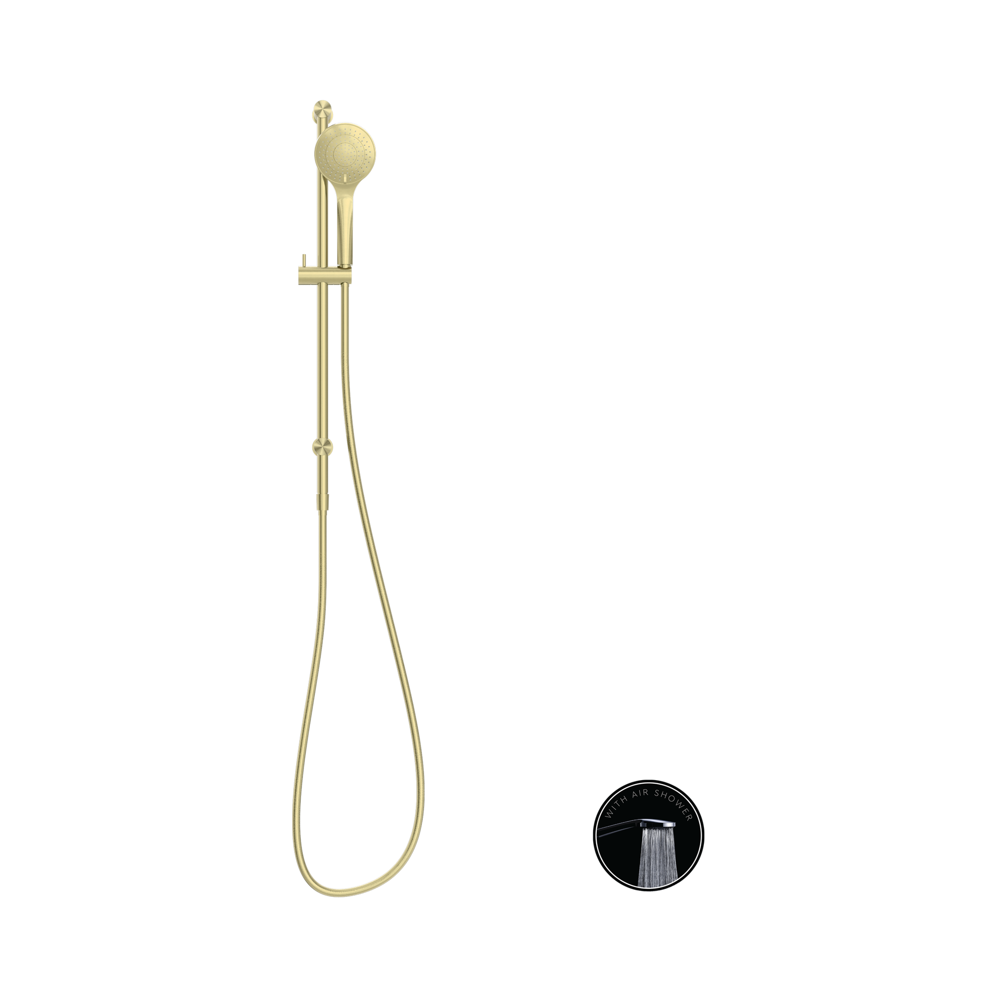 Nero Opal Shower Rail With Air Shower, Brushed Gold